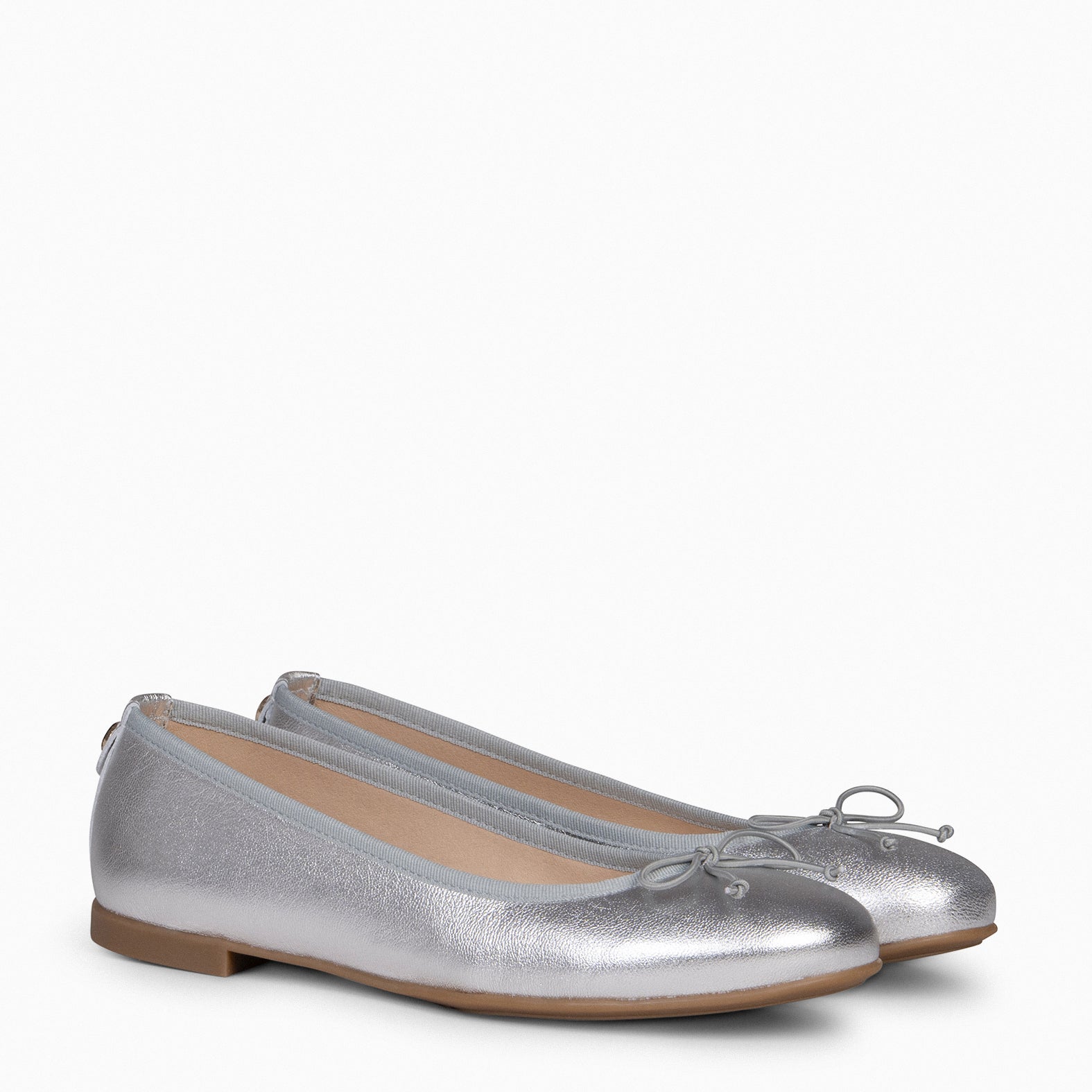 HELENE – SILVER Ballerinas with lace 