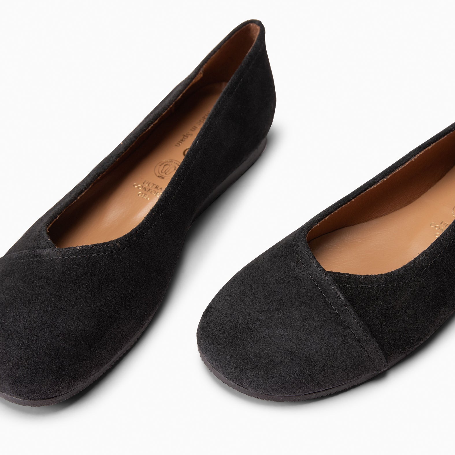 PLUMA - Bailarina baresoft de serraje NEGRO