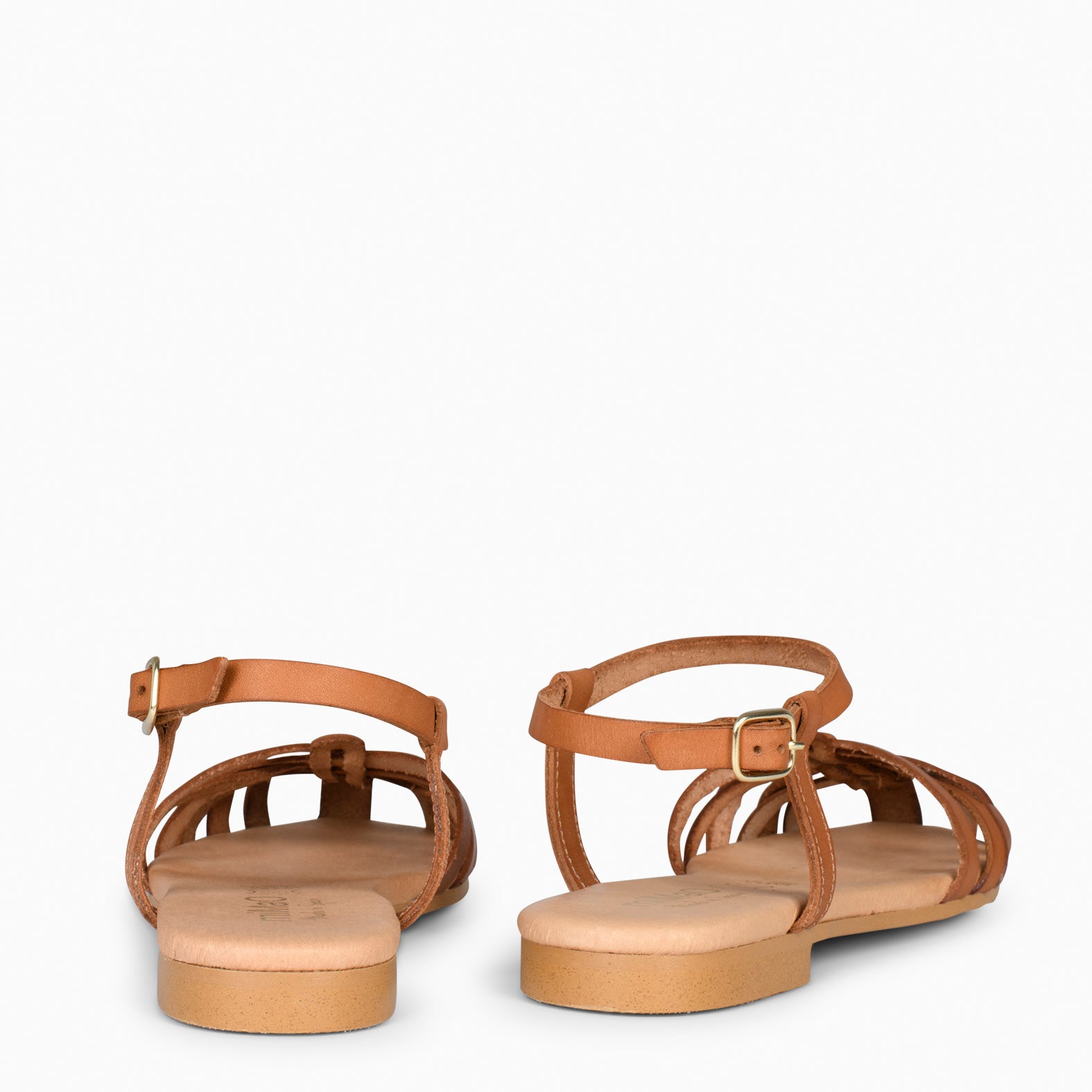 BEACH - CAMEL Braided Flat Sandals 