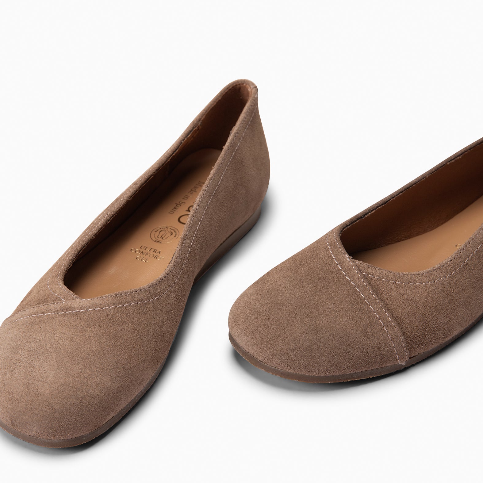 PLUMA - Ballerines Baresoft en daim TAUPE