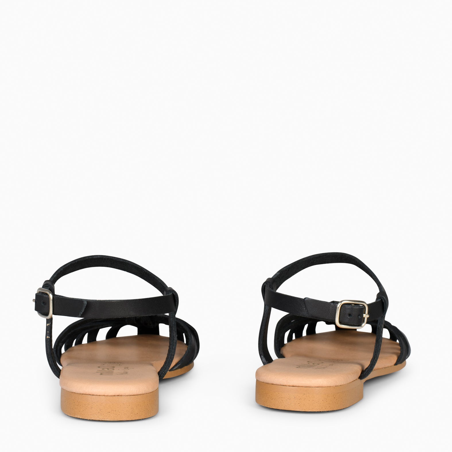 BEACH - BLACK Braided Flat Sandals 