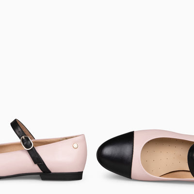 MORGANE - NUDE FLAT SHOES WITH BUCKLE | miMaO