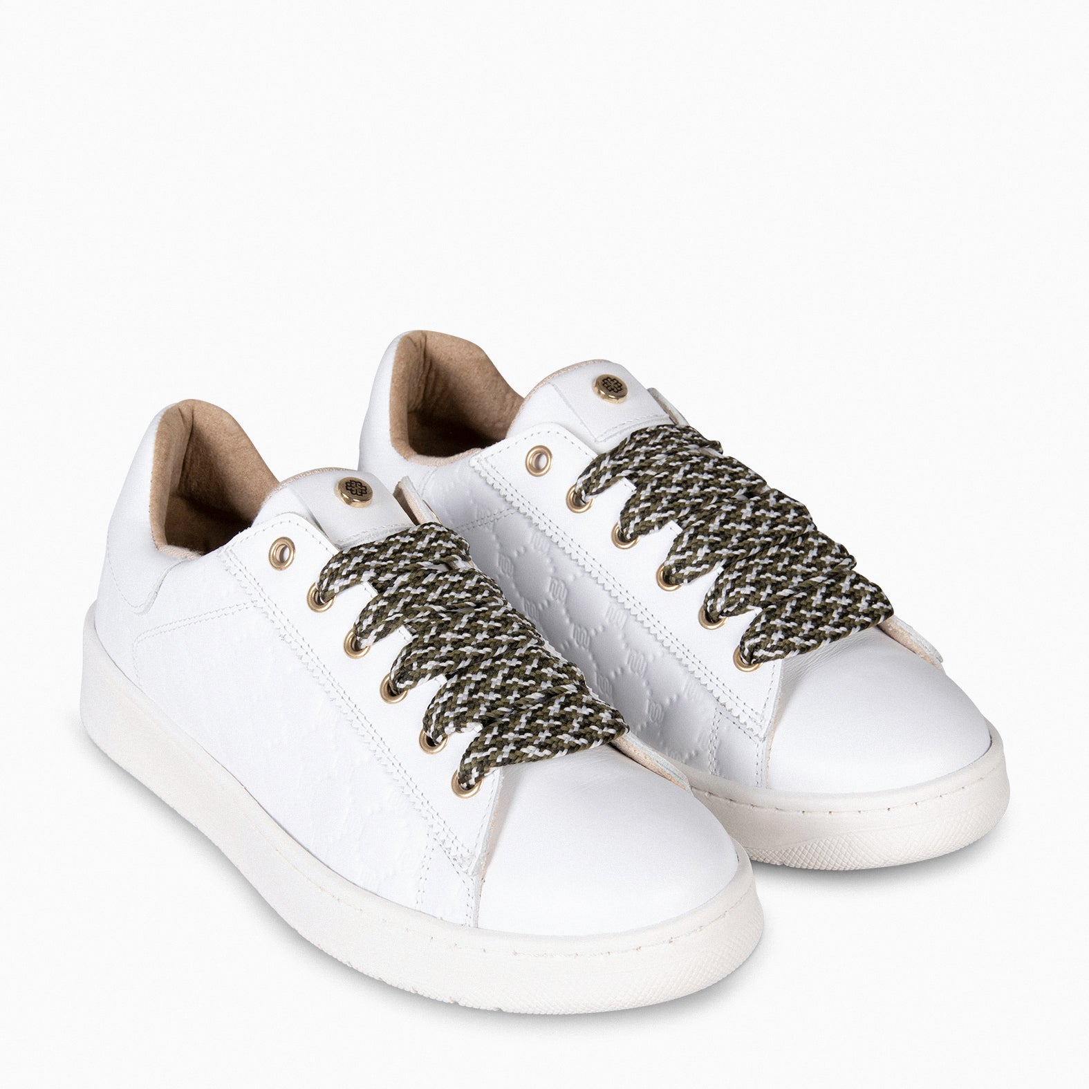 MARSELLA - Sneakers cordones KAKI intercambiables BLANCO