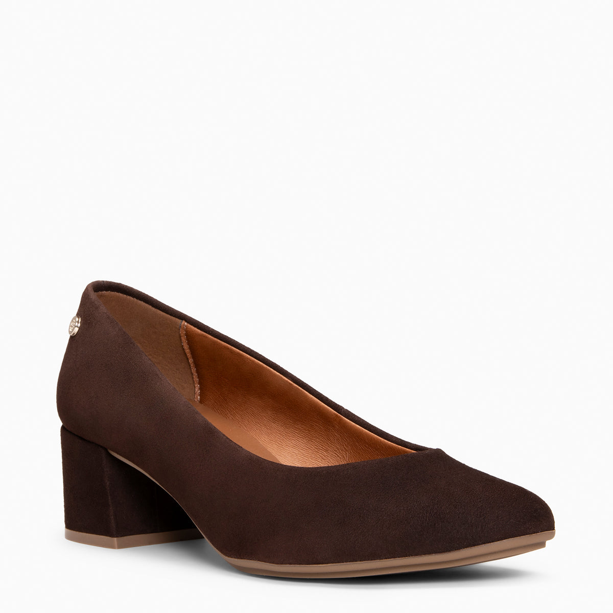 URBAN REDONDO - Zapatos de tacón bajo de ante MARRON