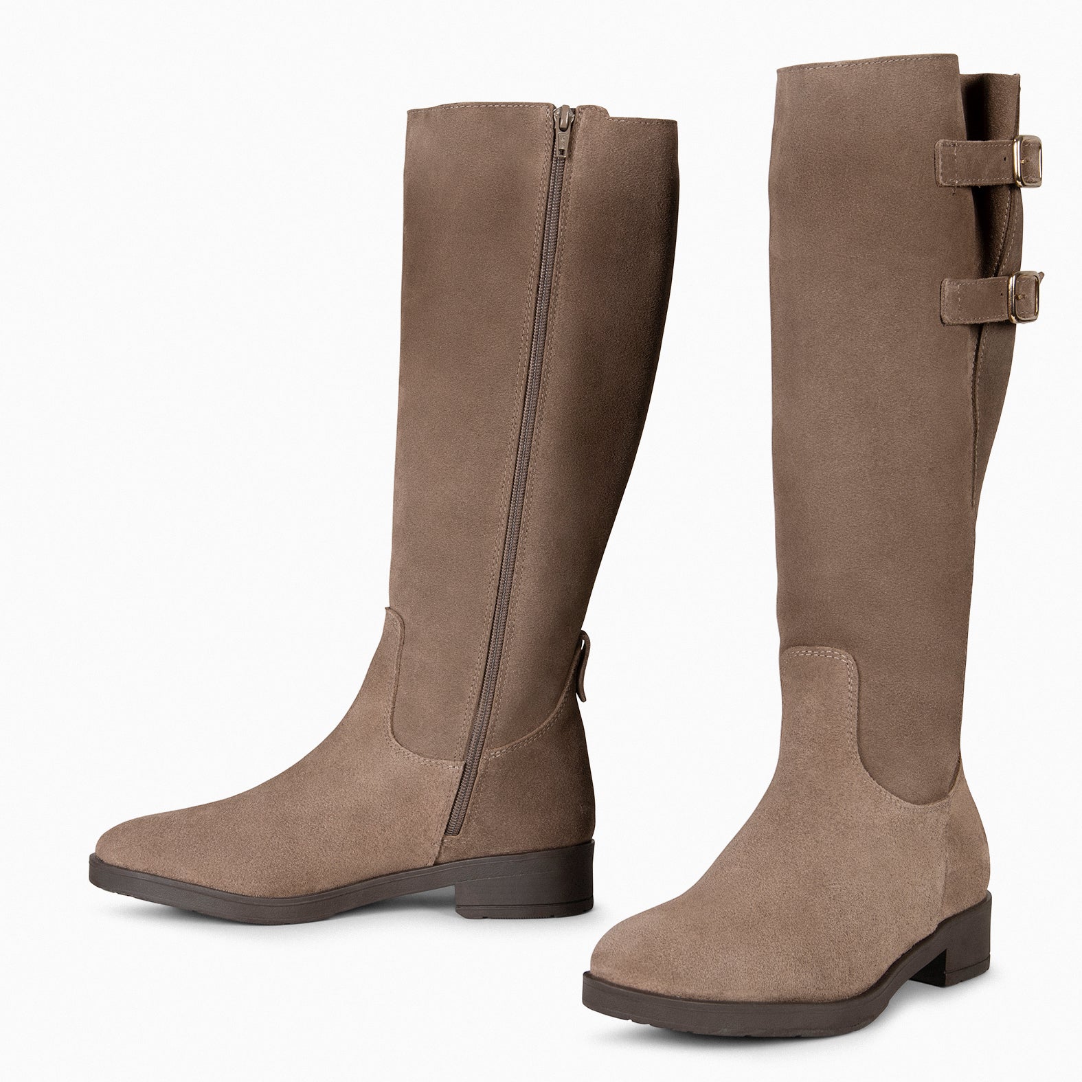 CORK – Bottes hautes à largeur ajustable TAUPE