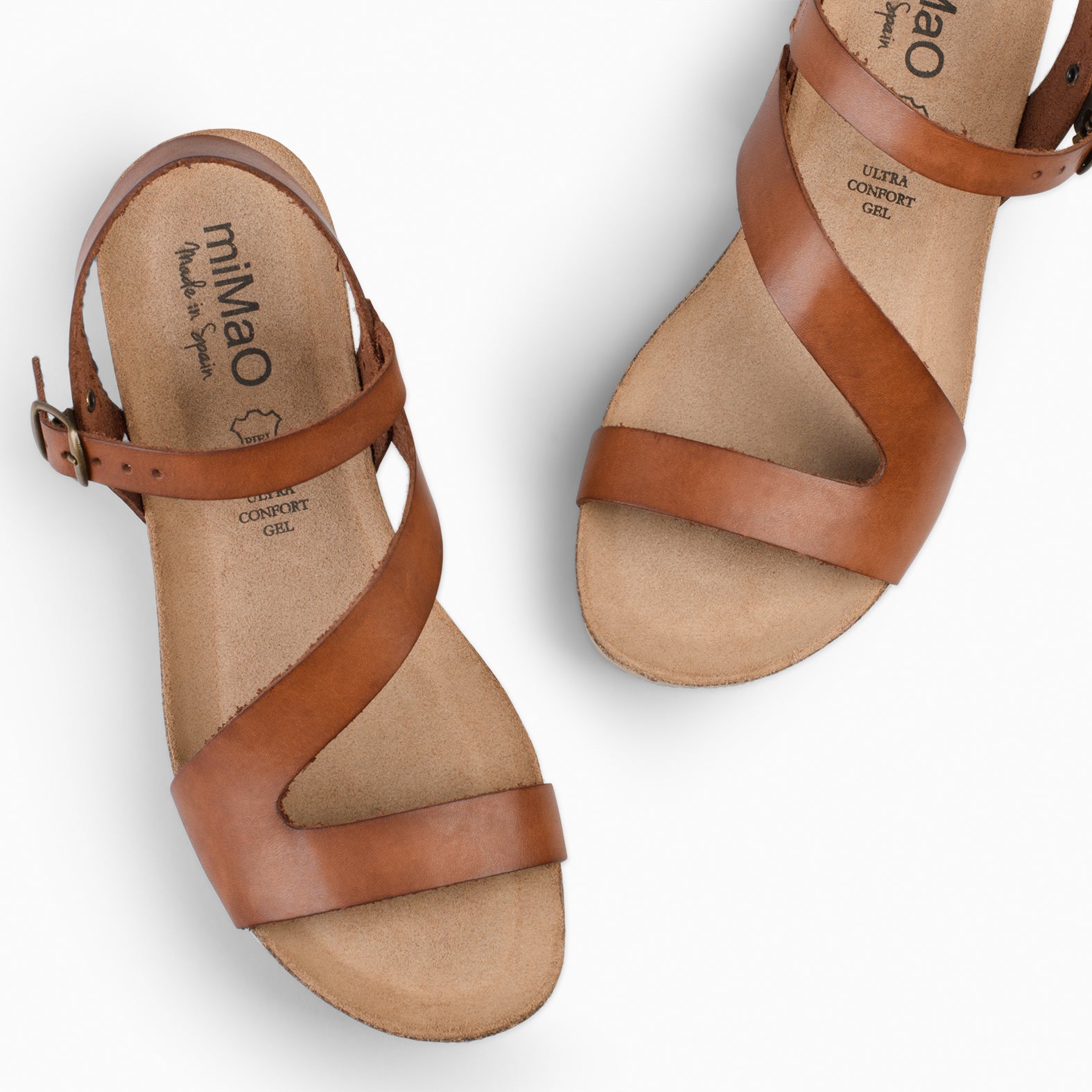 LIS CAMEL BIO leather sandals miMaO