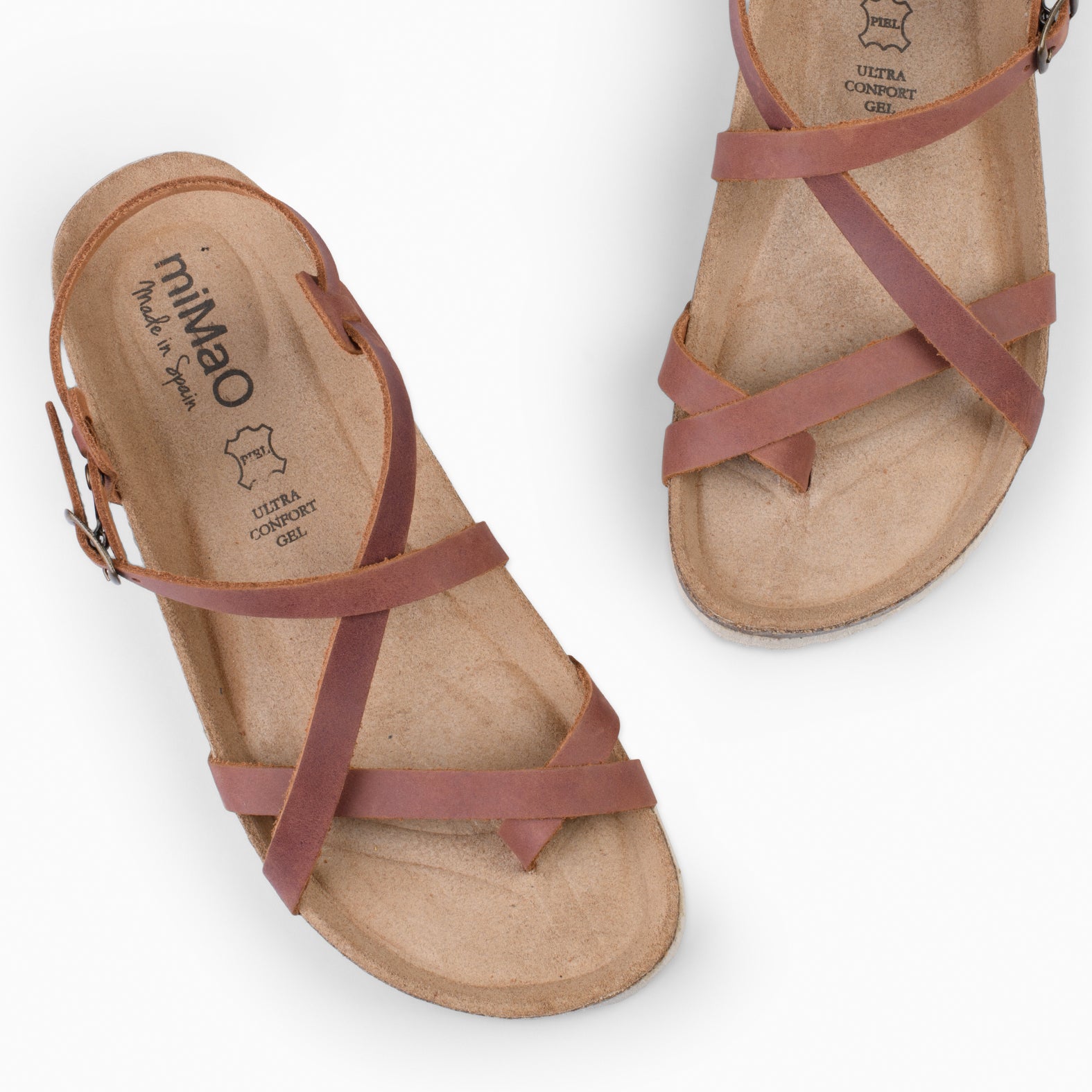 BOHEMIAN – CAMEL BIO sandals with toe bracelet