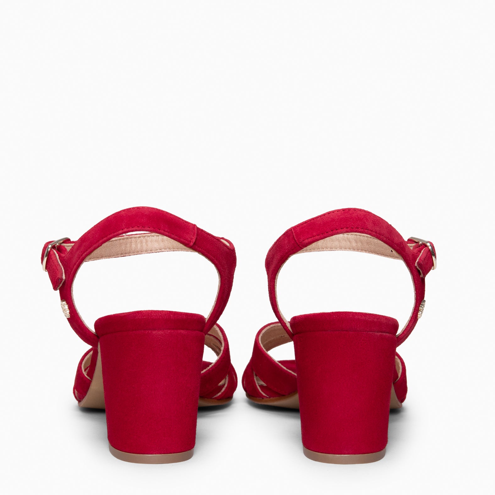 MUSE - RED BLOCK HEEL SANDALS