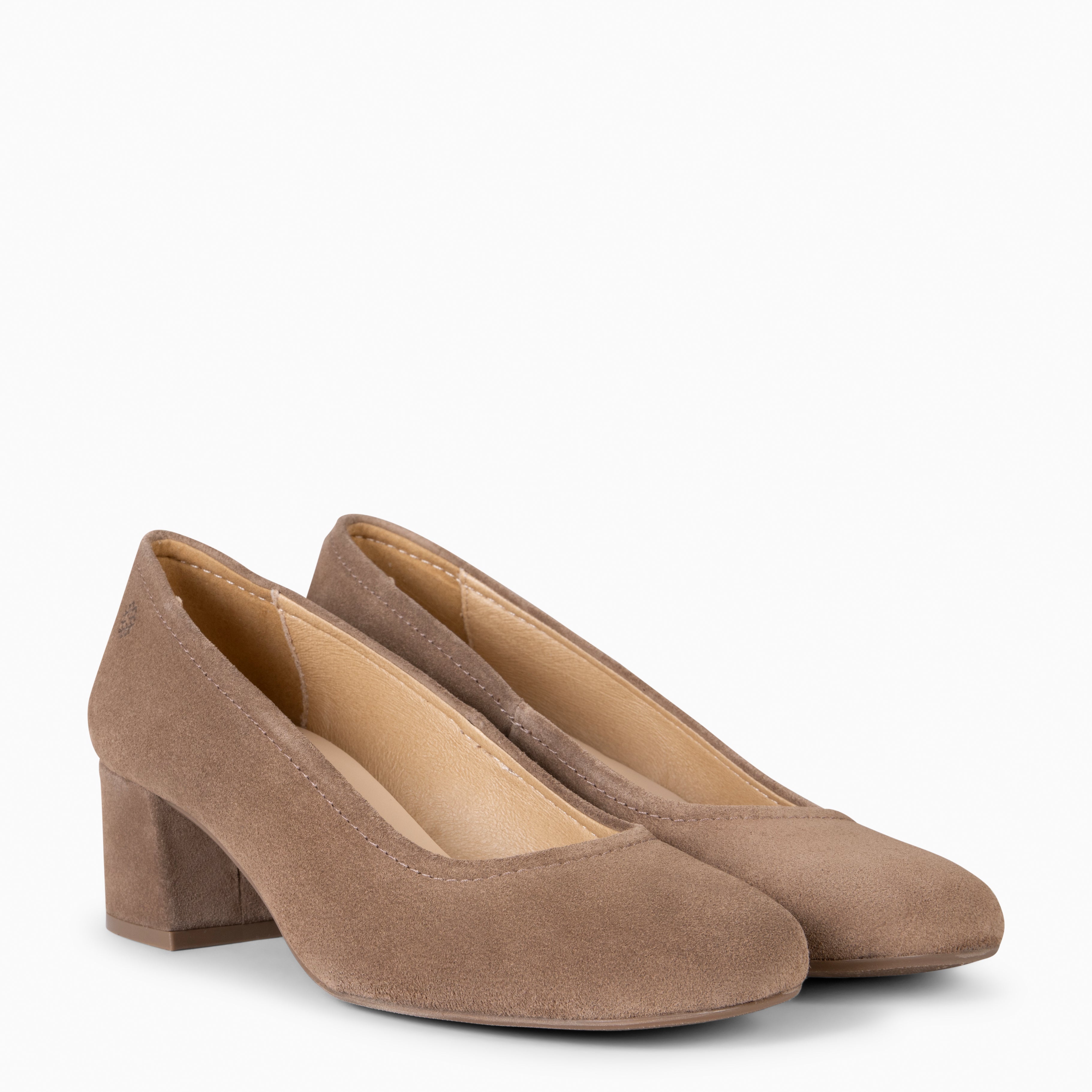 URBAN BARESOFT - TAUPE WIDE HEEL SHOES 