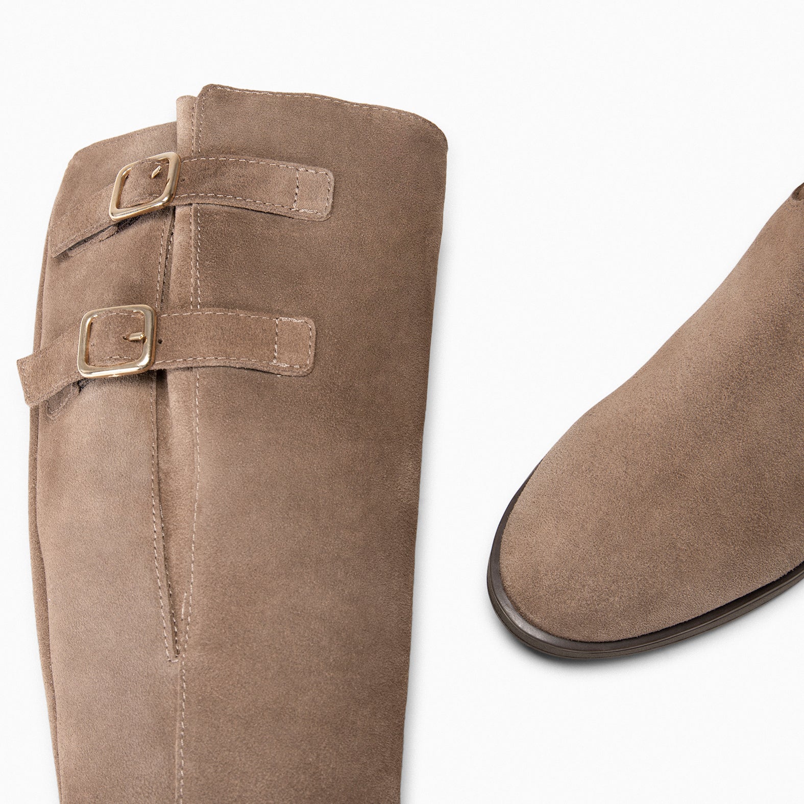 CORK – Bottes hautes à largeur ajustable TAUPE