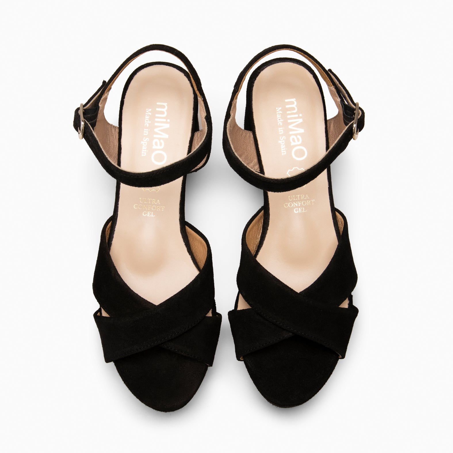 CERDEÑA - Sandalias de tacón ancho y plataforma NEGRO