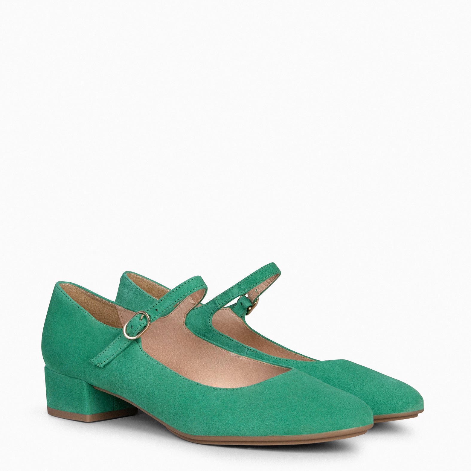 NORA - GREEN Mary-Jane with low heel 