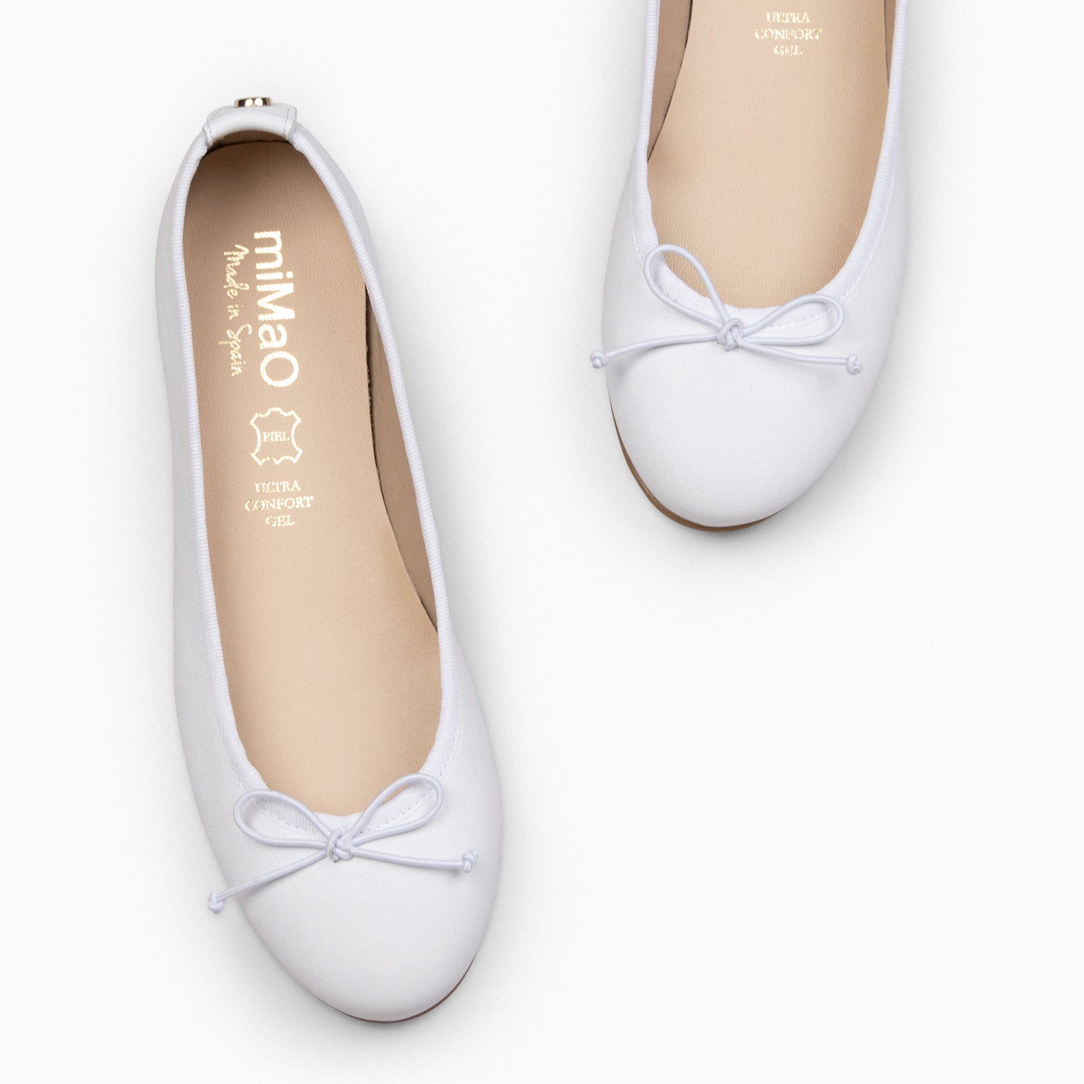 HELENE – WHITE Ballerinas with lace 