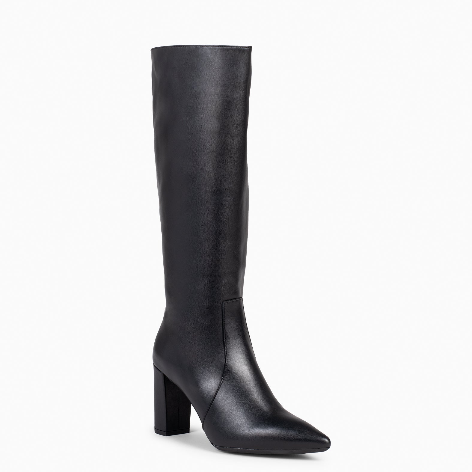 URBAN BOOT - BLACK high boots with zipper nappa