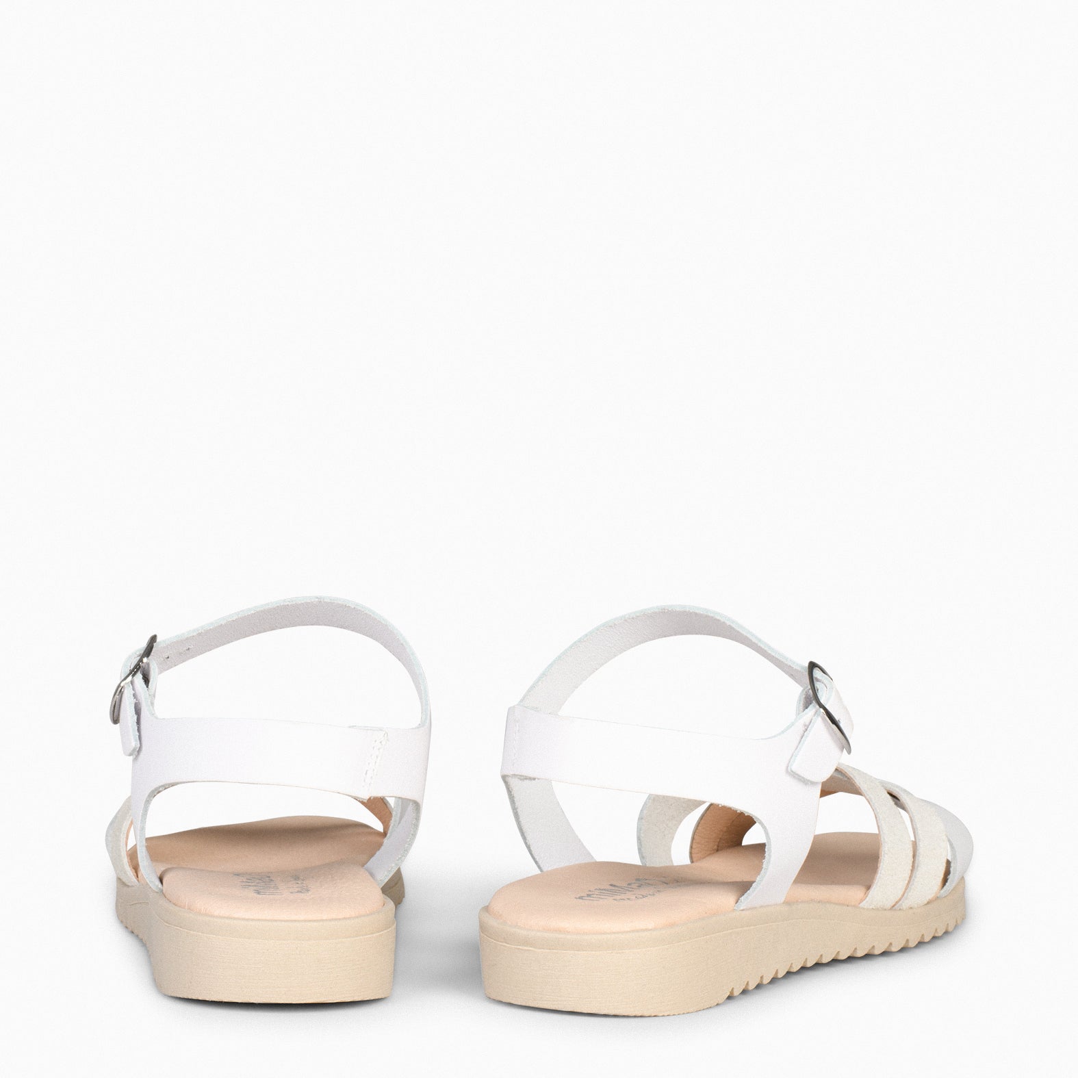FRESH – WHITE low wedge leather sandals