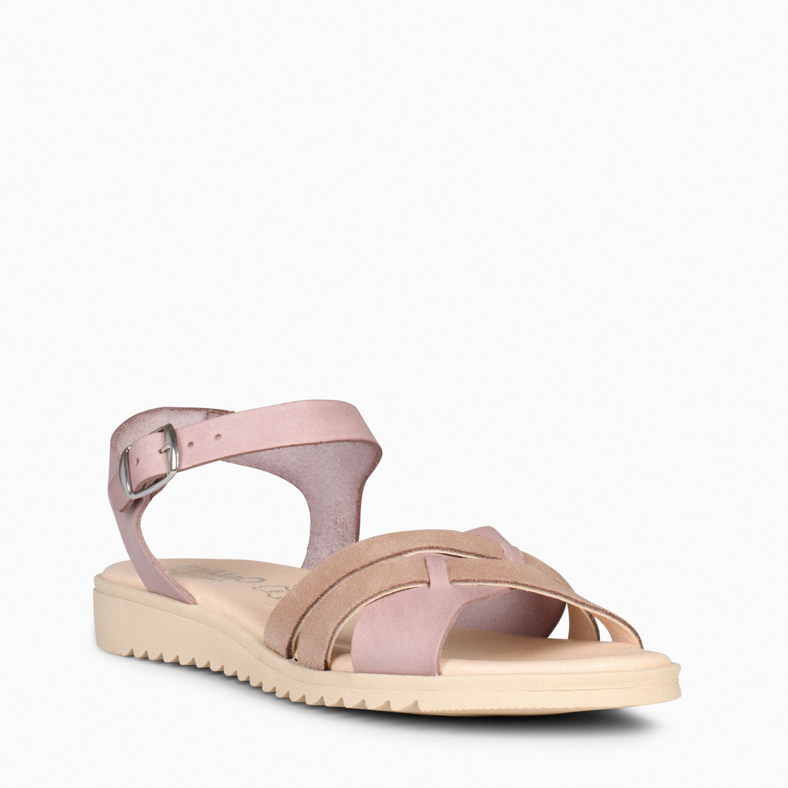 FRESH – TAUPE low wedge leather sandals