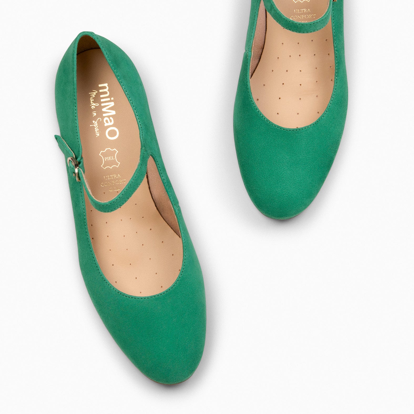 NORA - GREEN Mary-Jane with low heel 