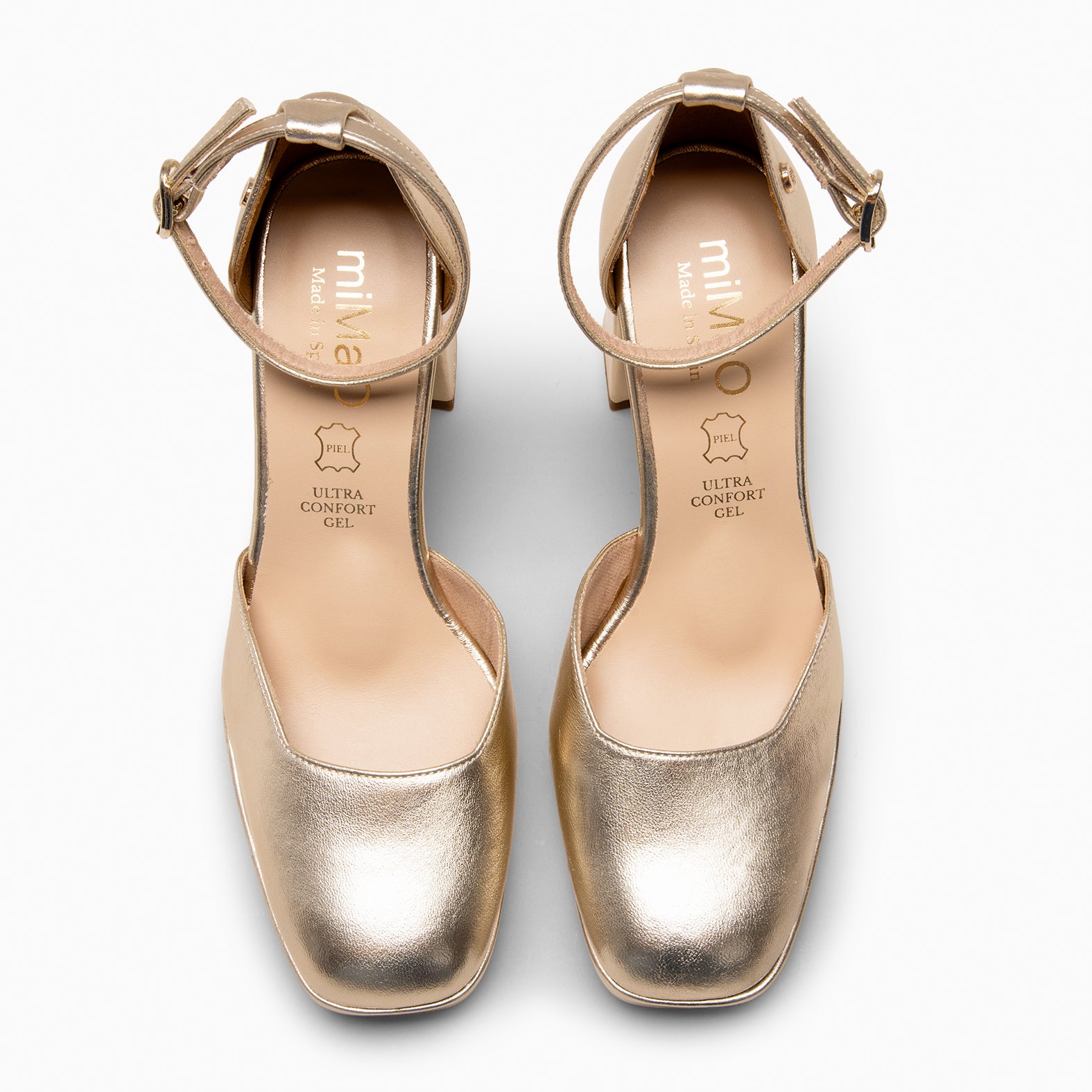 MEGAN - Zapatos con tacón ancho y plataforma PLATINO - miMaO ®