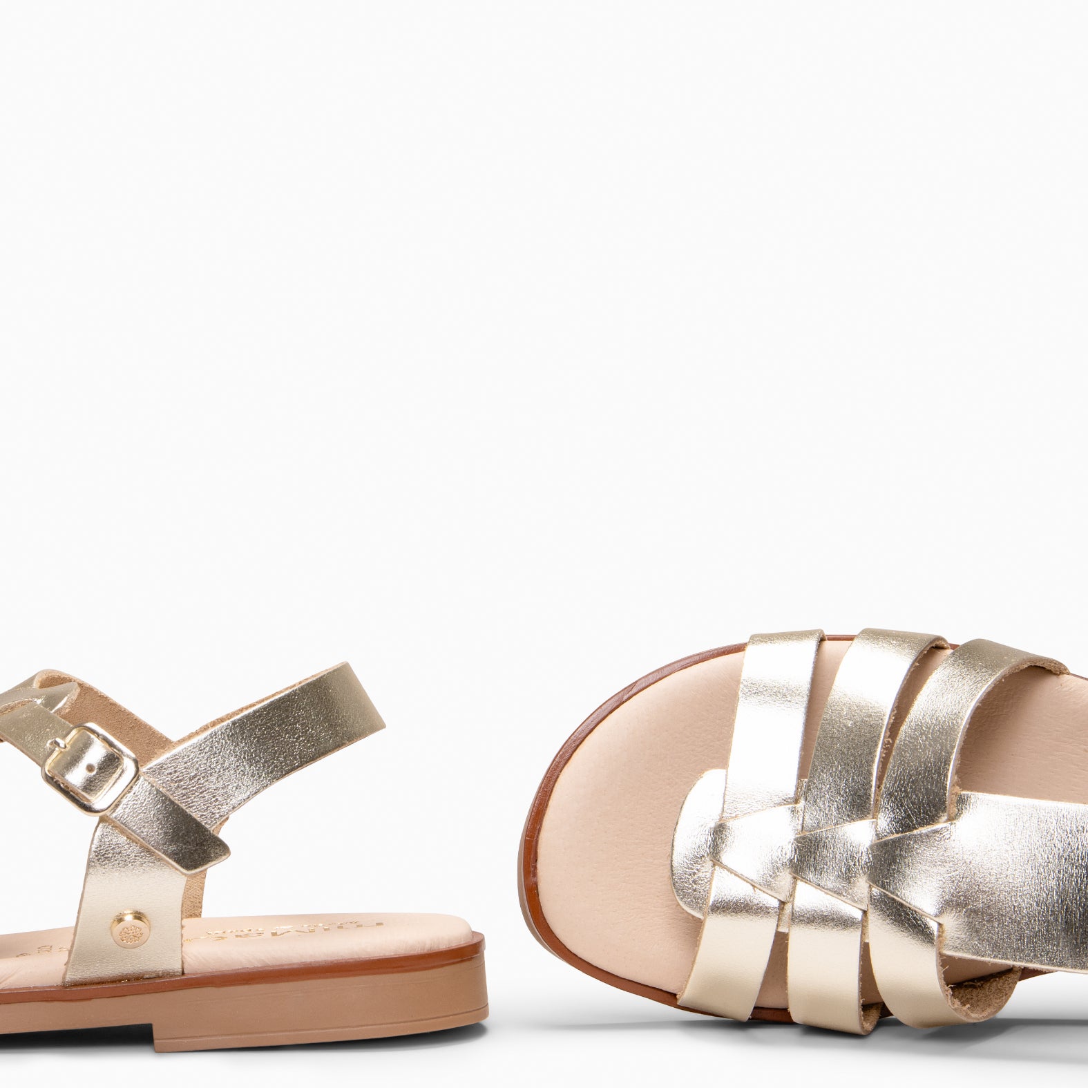 NAIRA - Golden Slides sandal leather 
