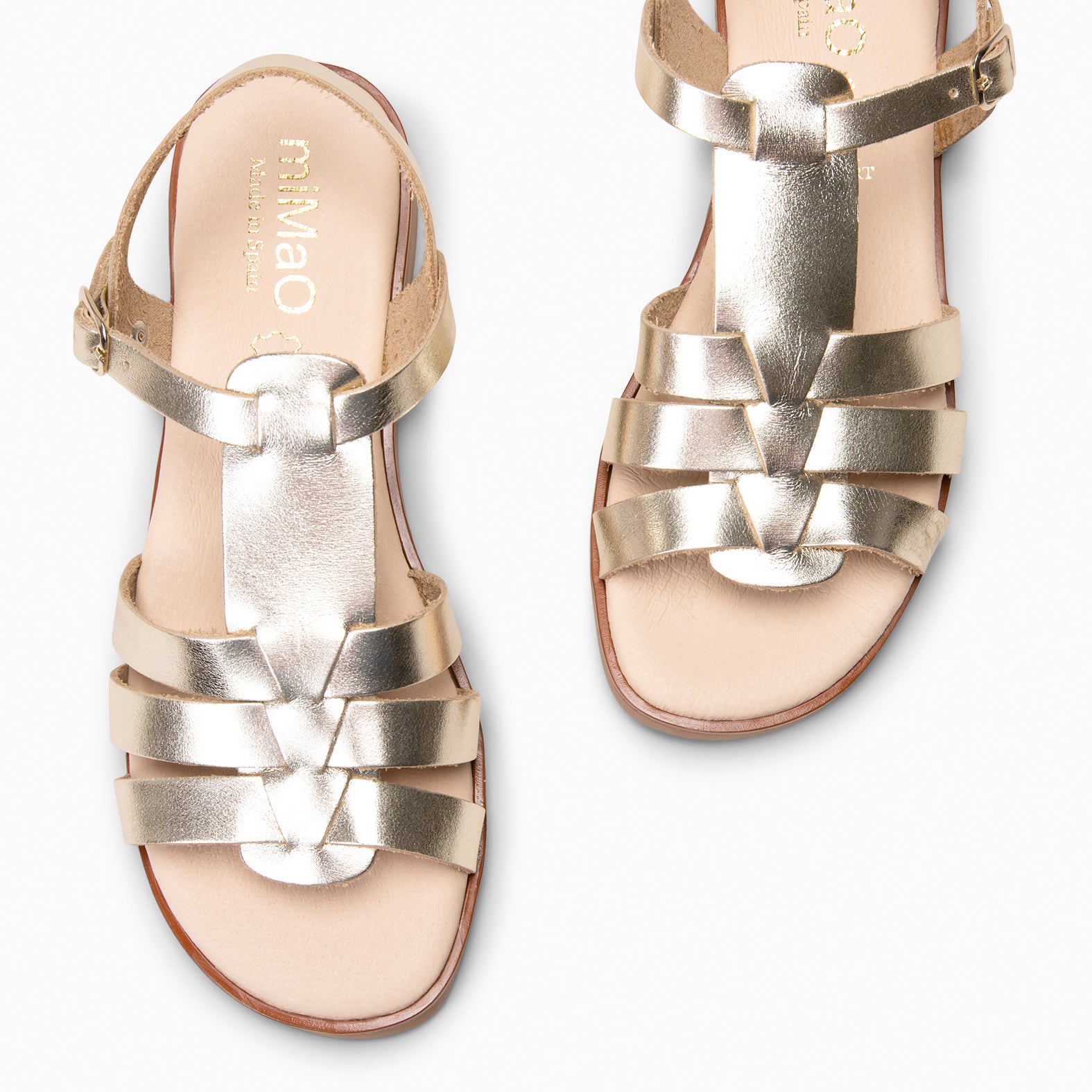 NAIRA - Golden Slides sandal leather 