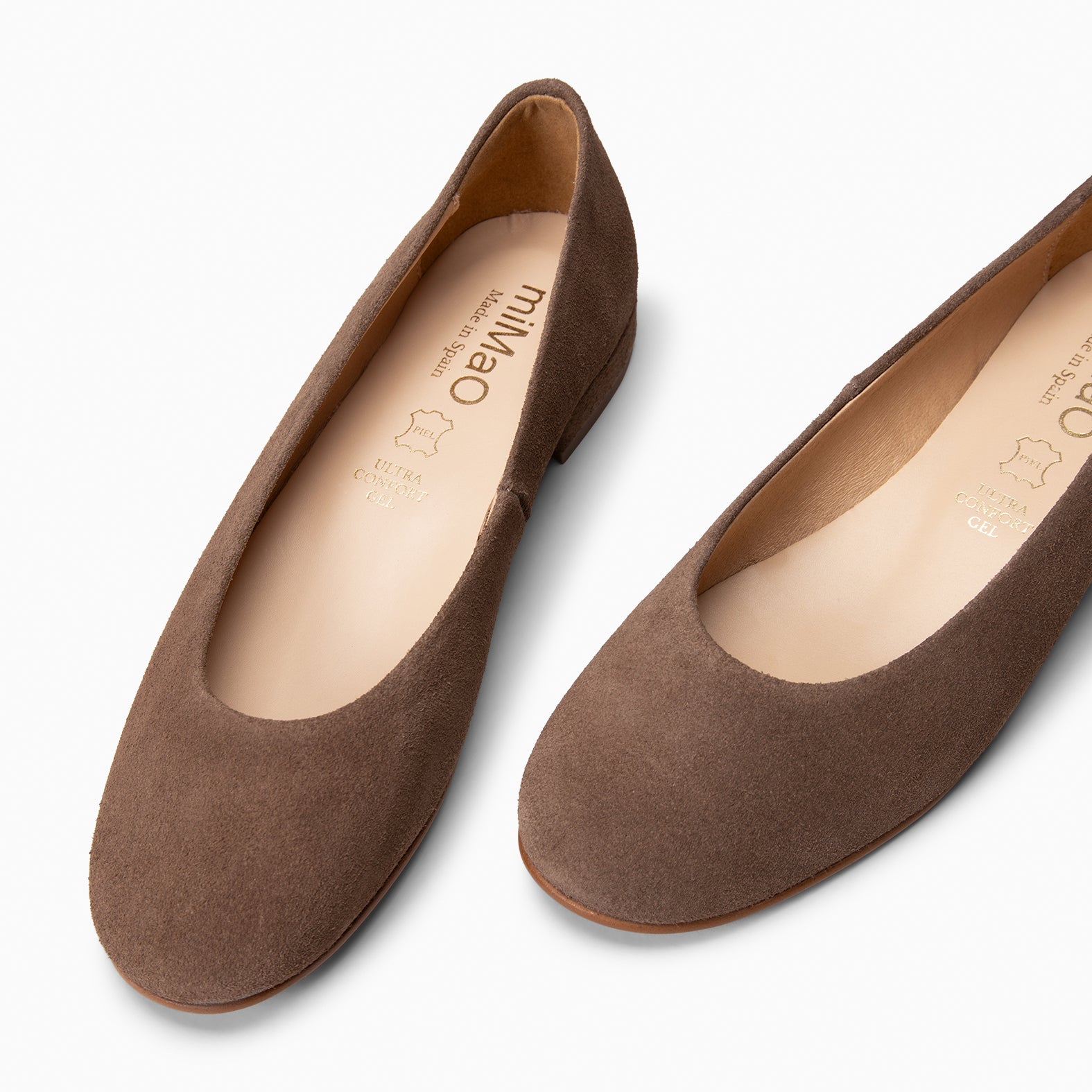 CHLOE - Ballerines en daim à bout rond TAUPE
