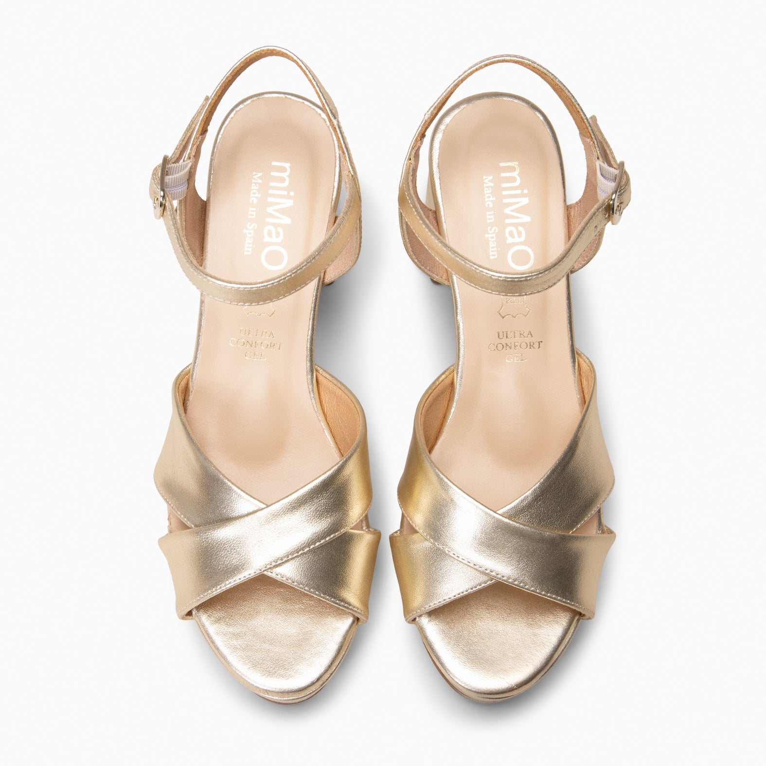 CERDEÑA - Sandalias de tacón ancho y plataforma PLATINO