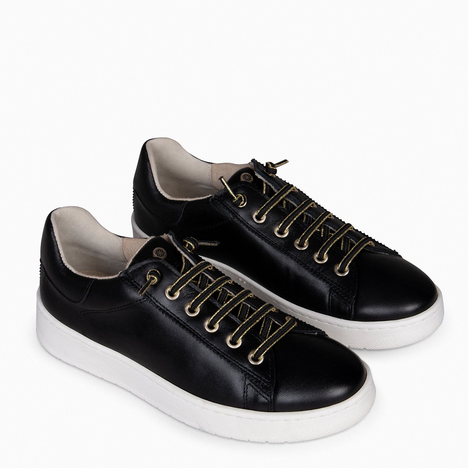 NANTES  - BLACK SNEAKER WITH ELASTIC LACES