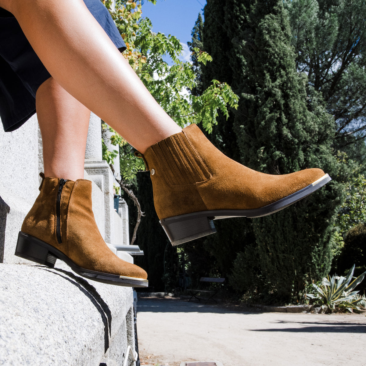 BONNIE - CAMEL Heeled Chelsea ankle boots