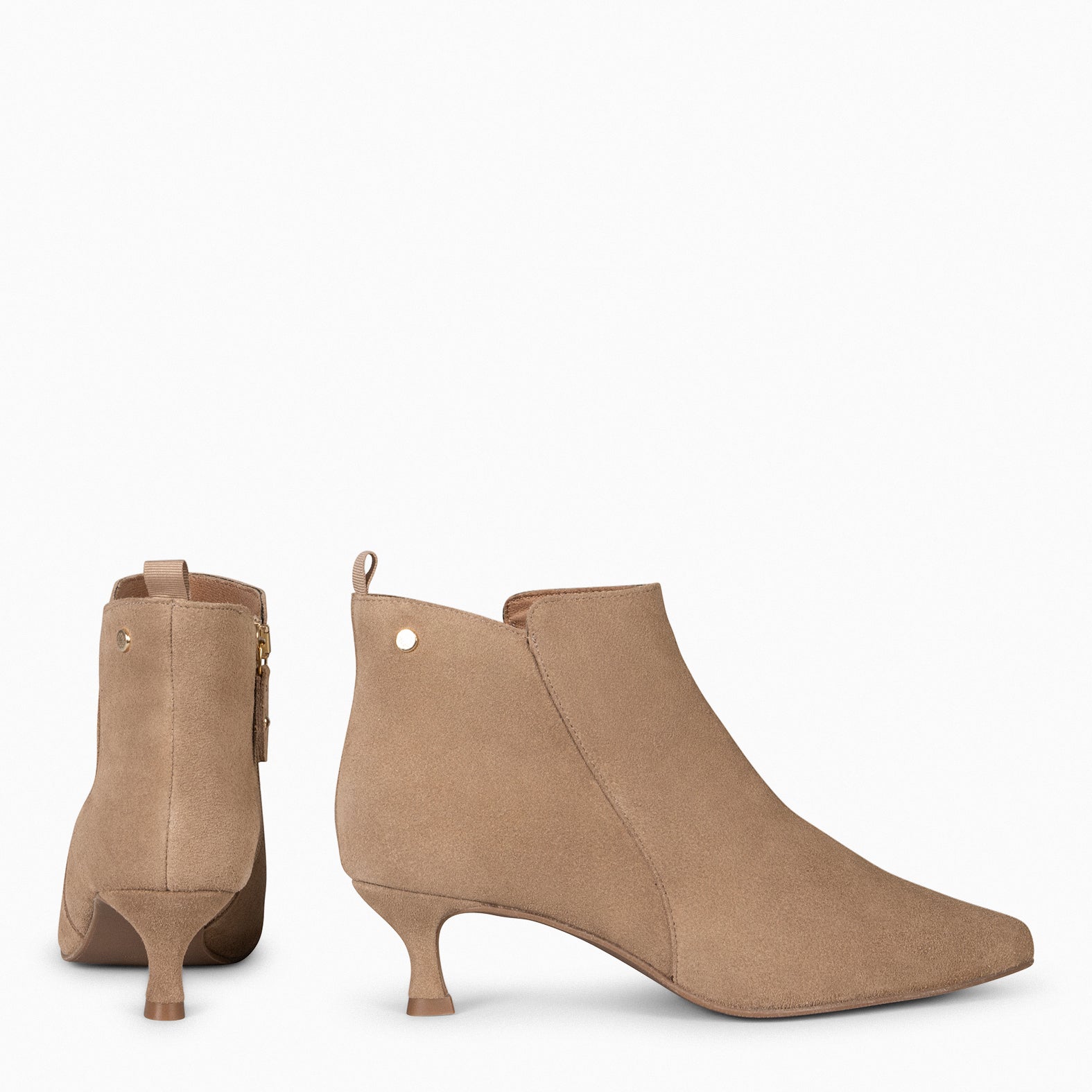 ROYAL SUEDE – BEIGE Low heel booties 