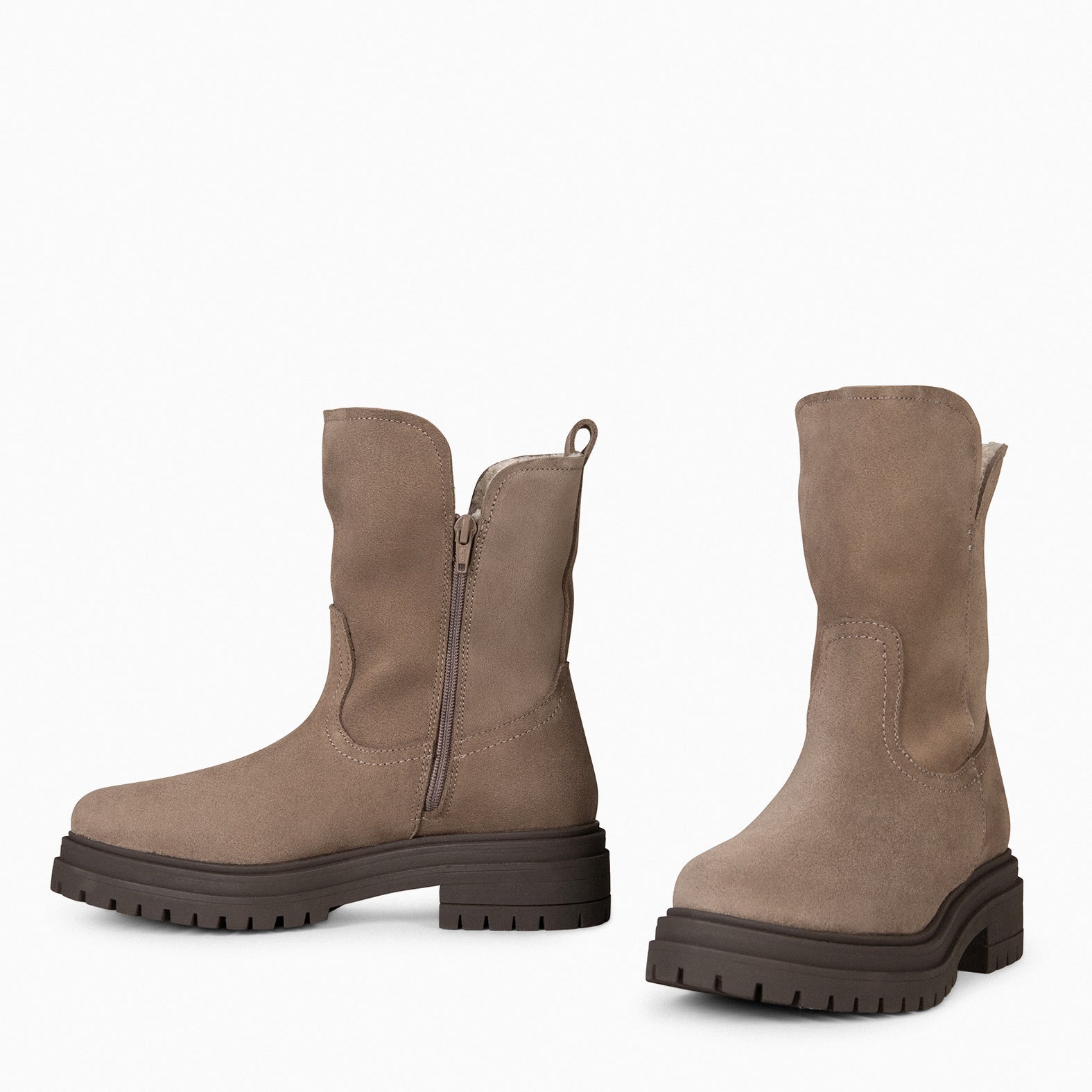 LAPONIA – Bottines Fourrées TAUPE pour femme  