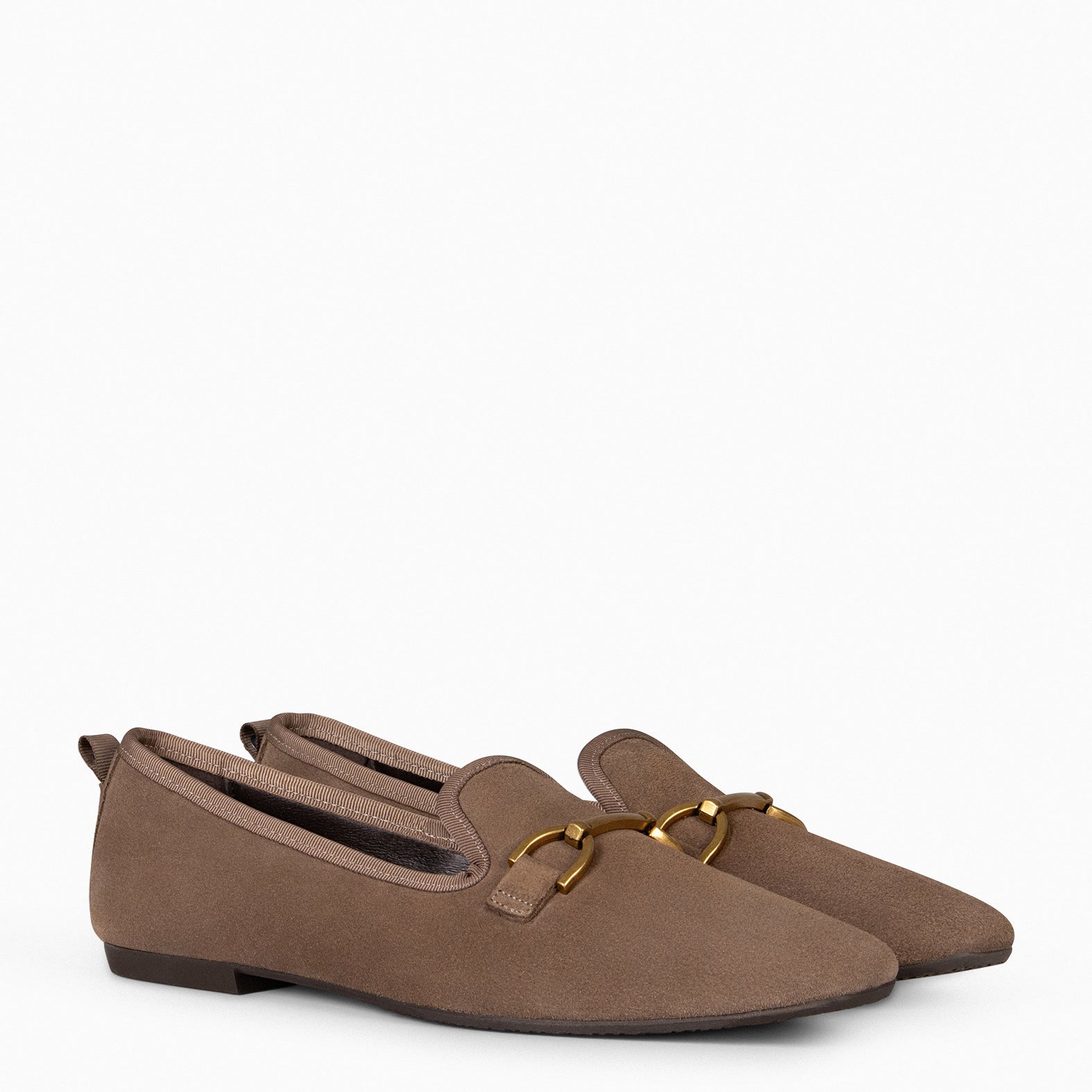 SLIPPER – Mocasines tacón bajo TAUPE