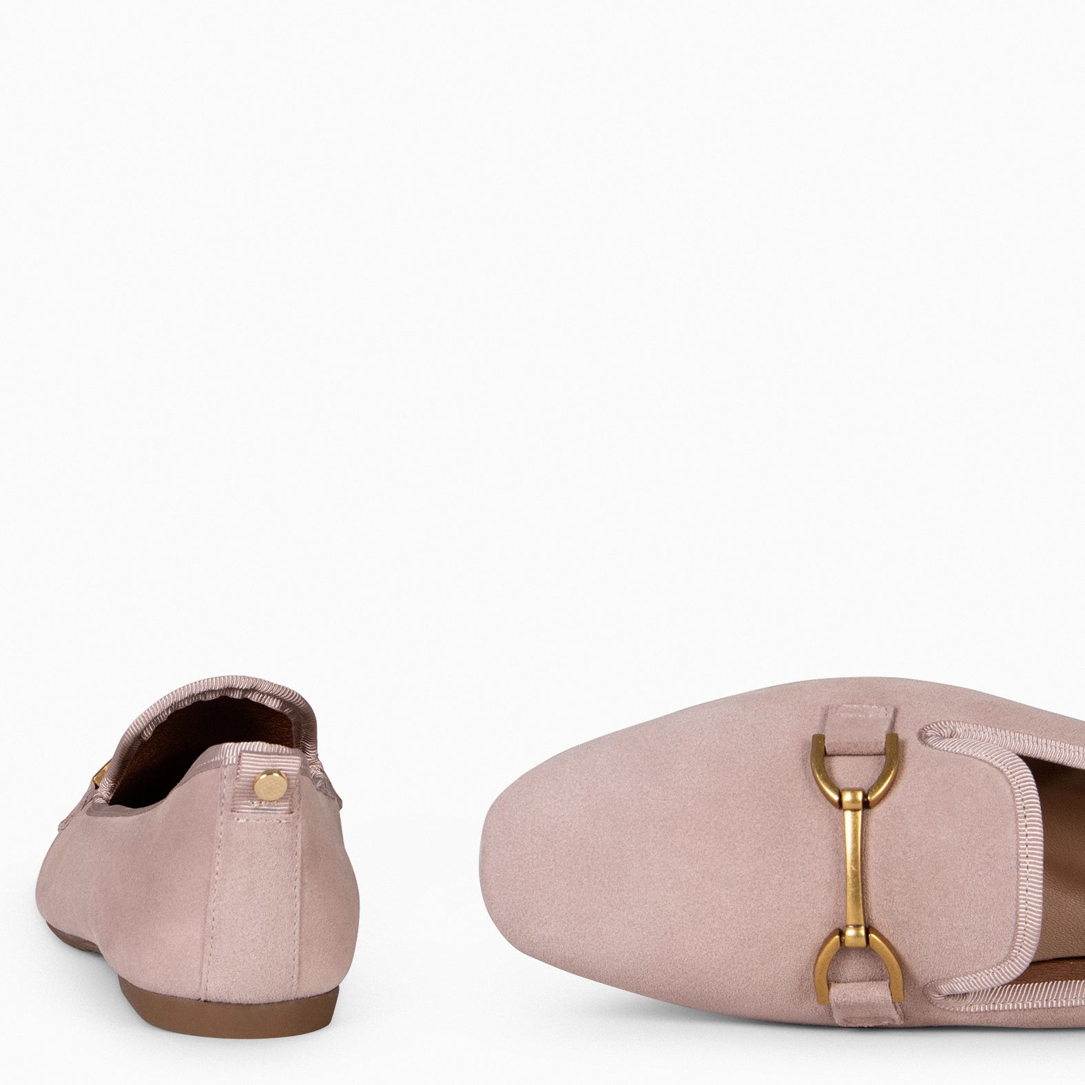 SLIPPER – Chaussures plates en daim NUDE