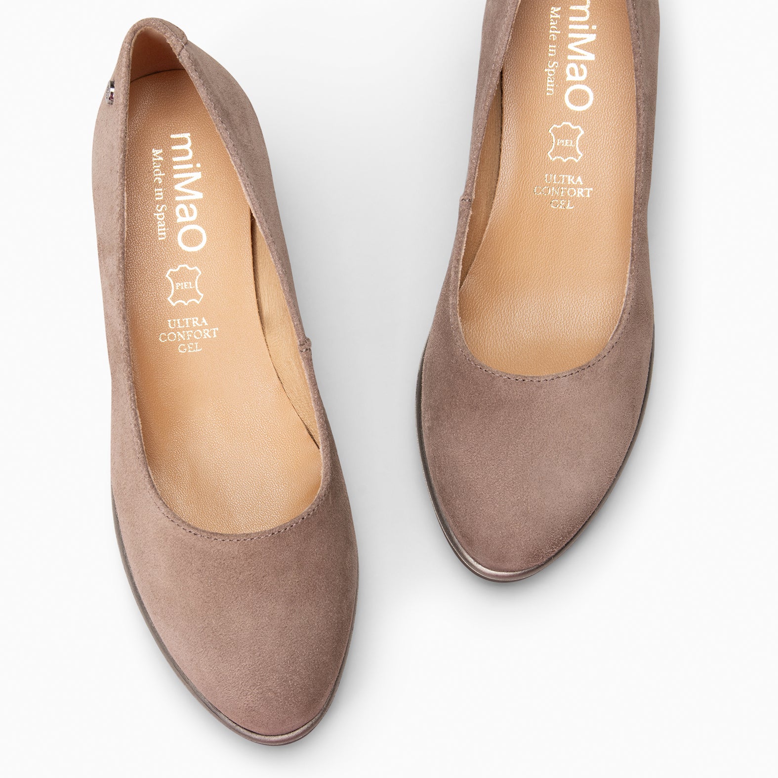 IRIS - Ballerines à talon compensé TAUPE