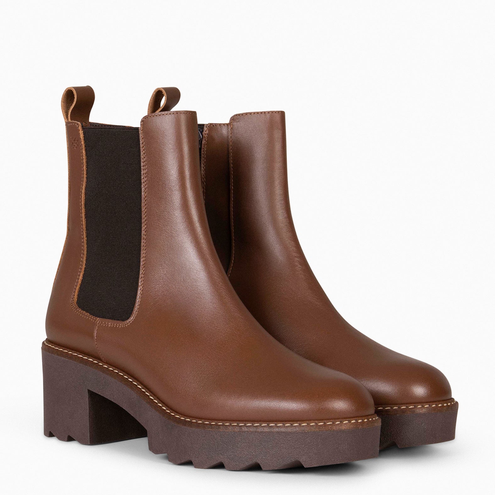 DOLLY – Bottines Chelsea en cuir CAMEL