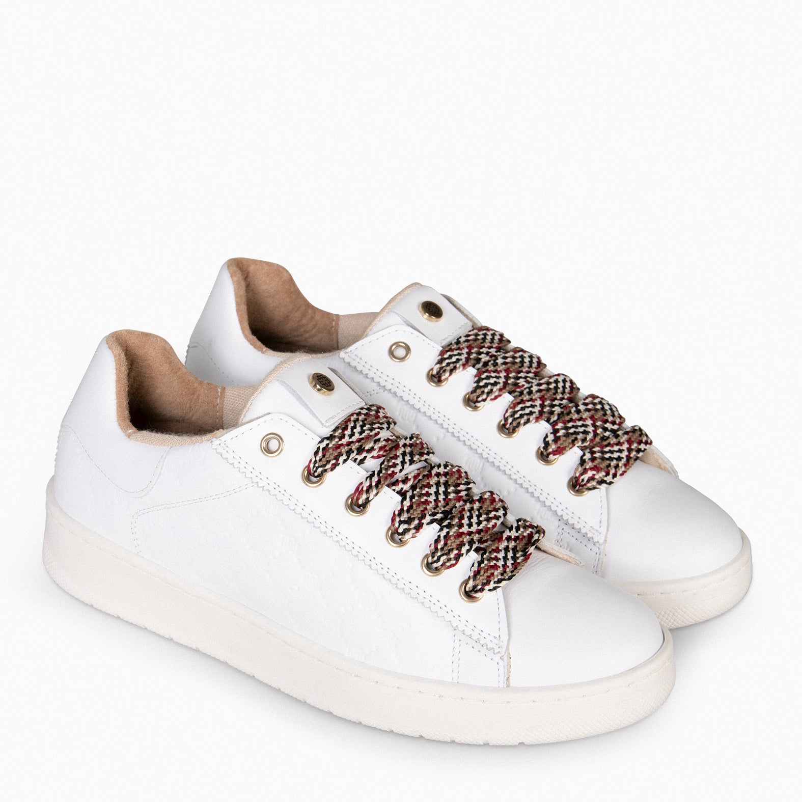 MARSELLA - Sneakers cordones TAUPE intercambiables BLANCO