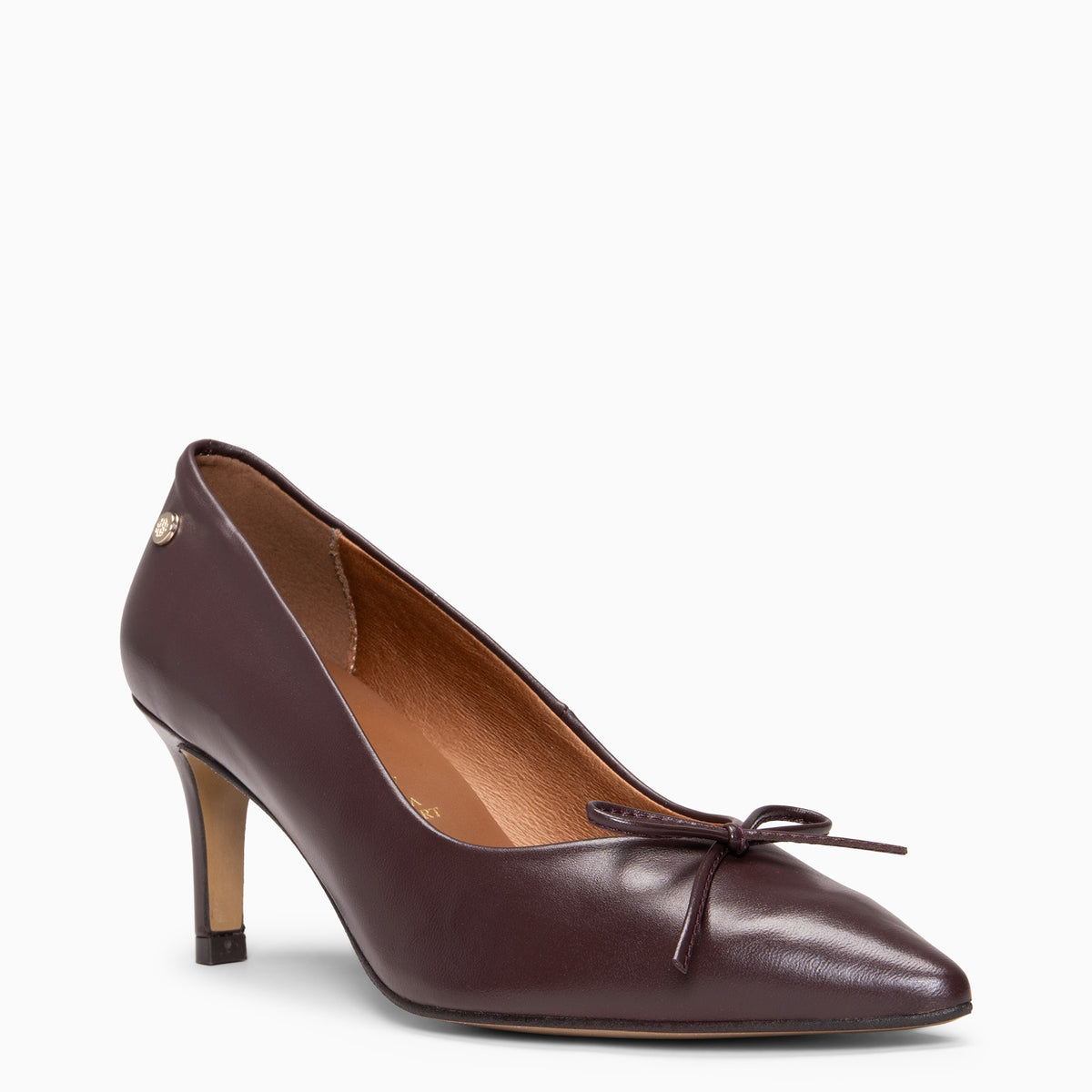 MONI - Zapatos de salón de tacón fino con lazo BURDEOS