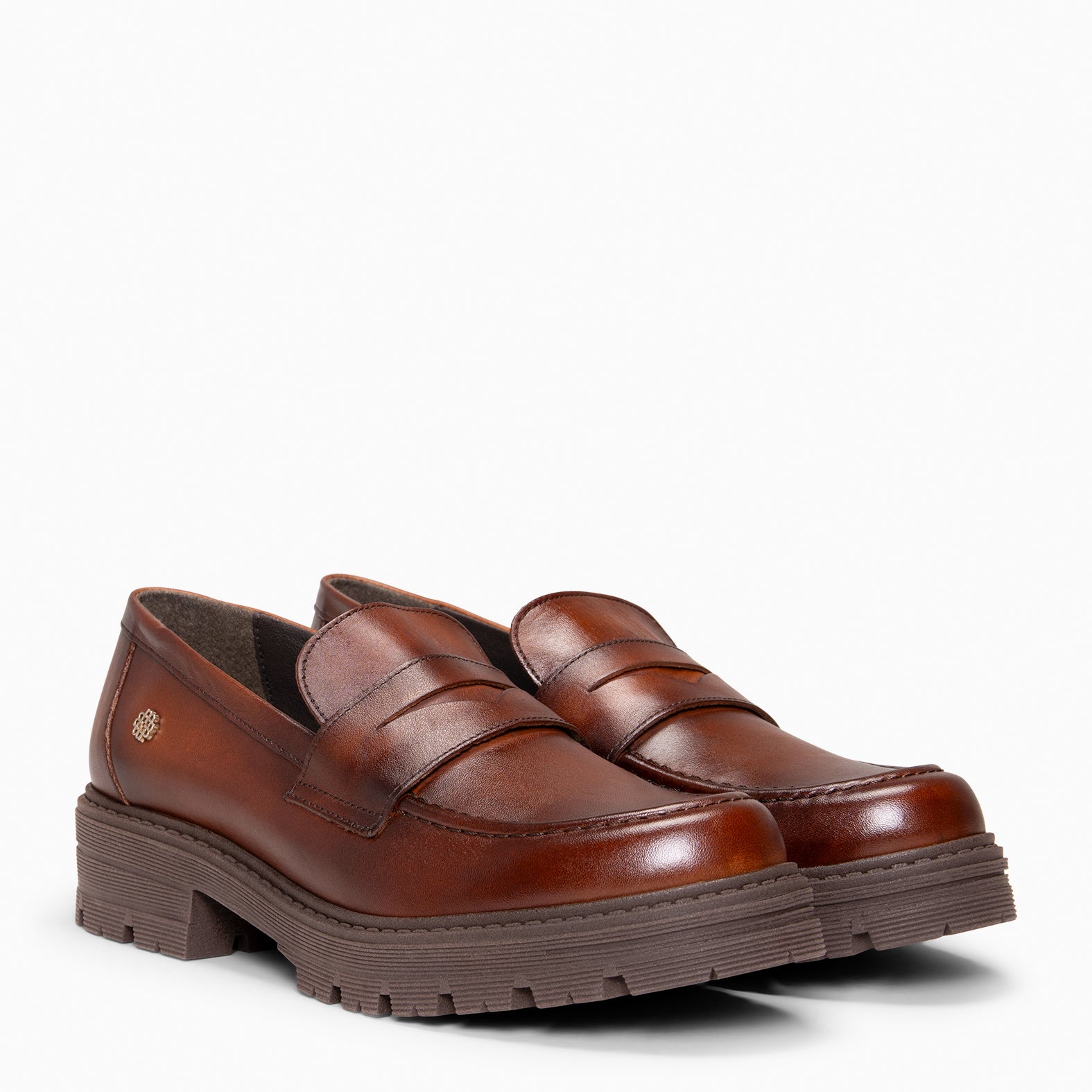 TRAVIS - Mocassins à semelle crantée MARRON