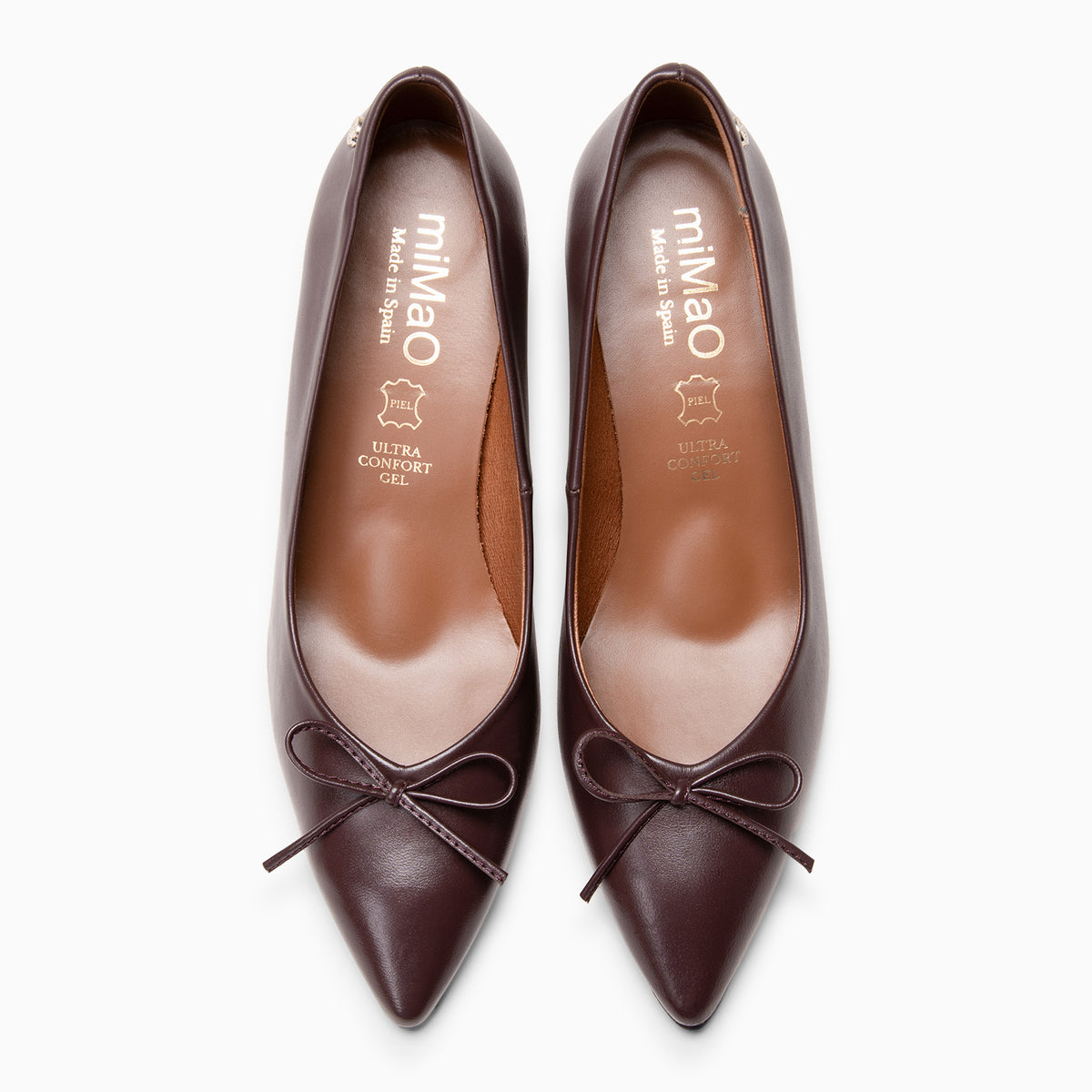 MONI - Zapatos de salón de tacón fino con lazo BURDEOS