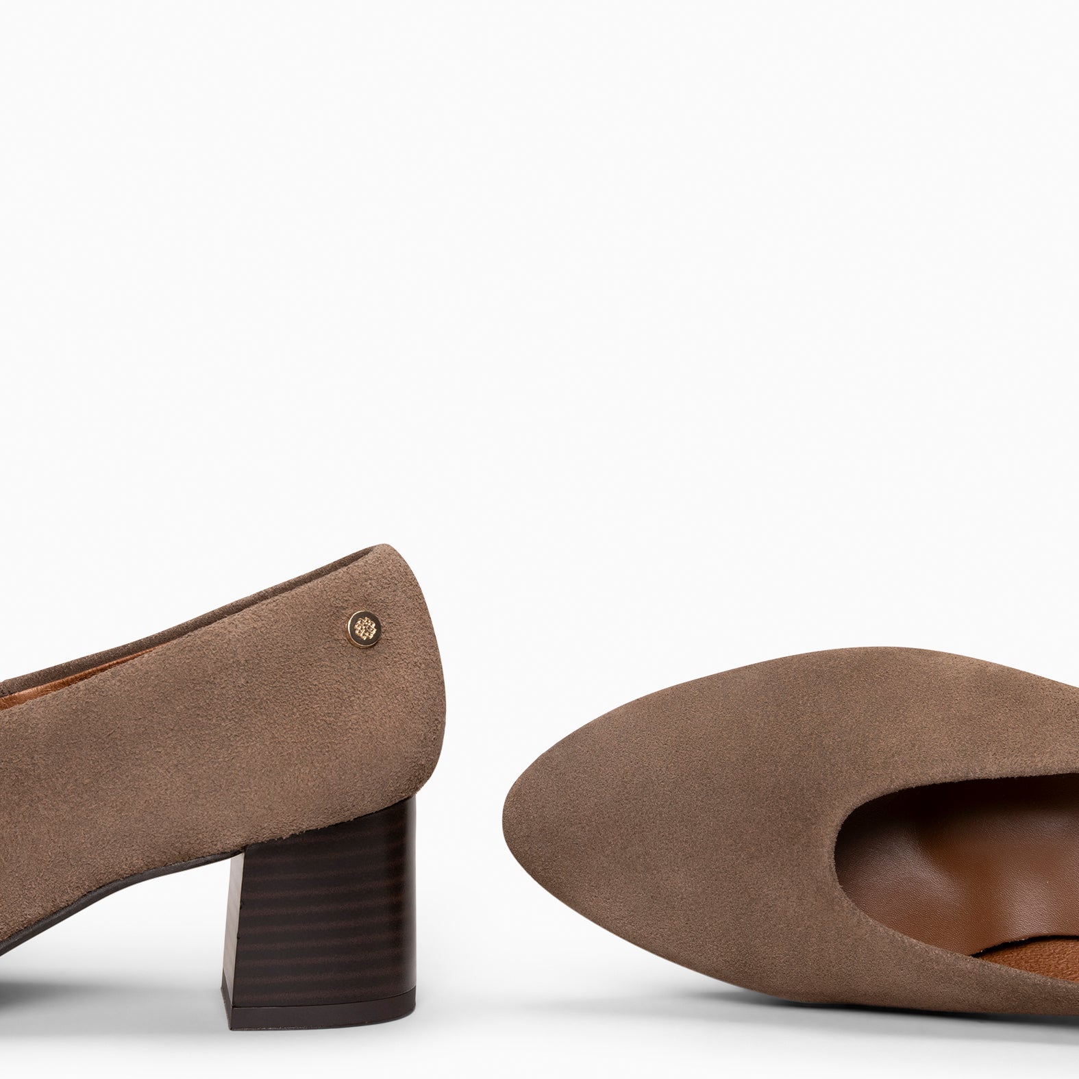 URBAN STYLE - Escarpins à talon moyen en daim TAUPE