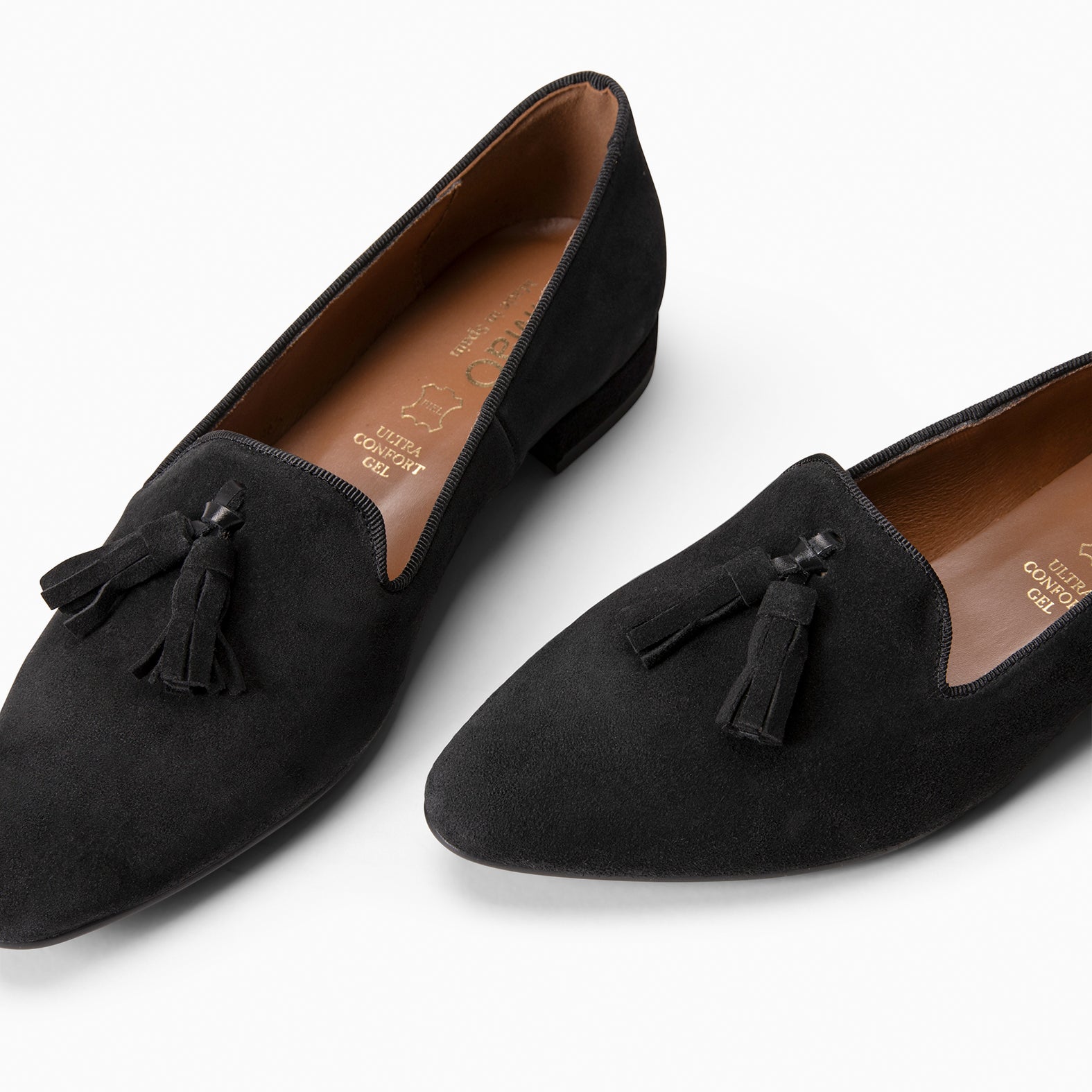 ADISA  – Mocasines de piel de serraje NEGRO