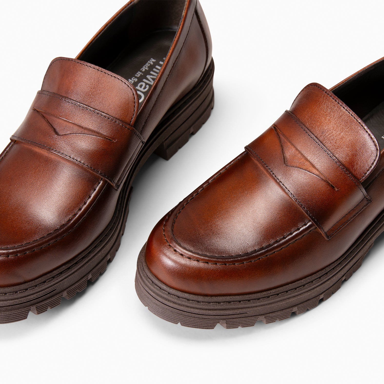 TRAVIS - Mocassins à semelle crantée MARRON