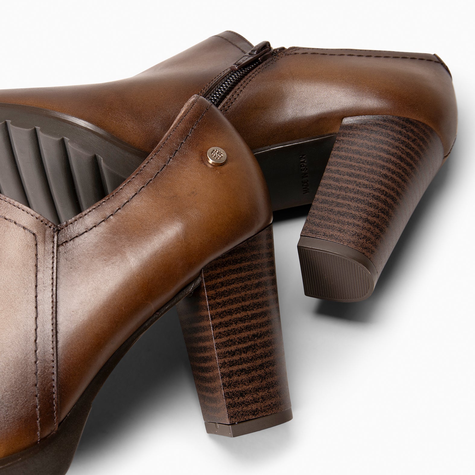 DAYANA - Botines de tacón alto de piel TAUPE