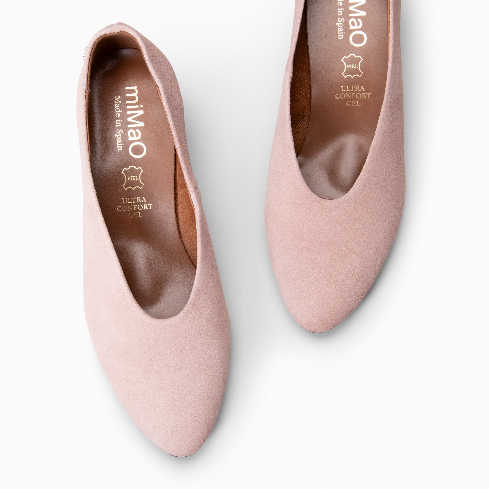 URBAN STYLE - LIGHT PINK wide heel leather shoe