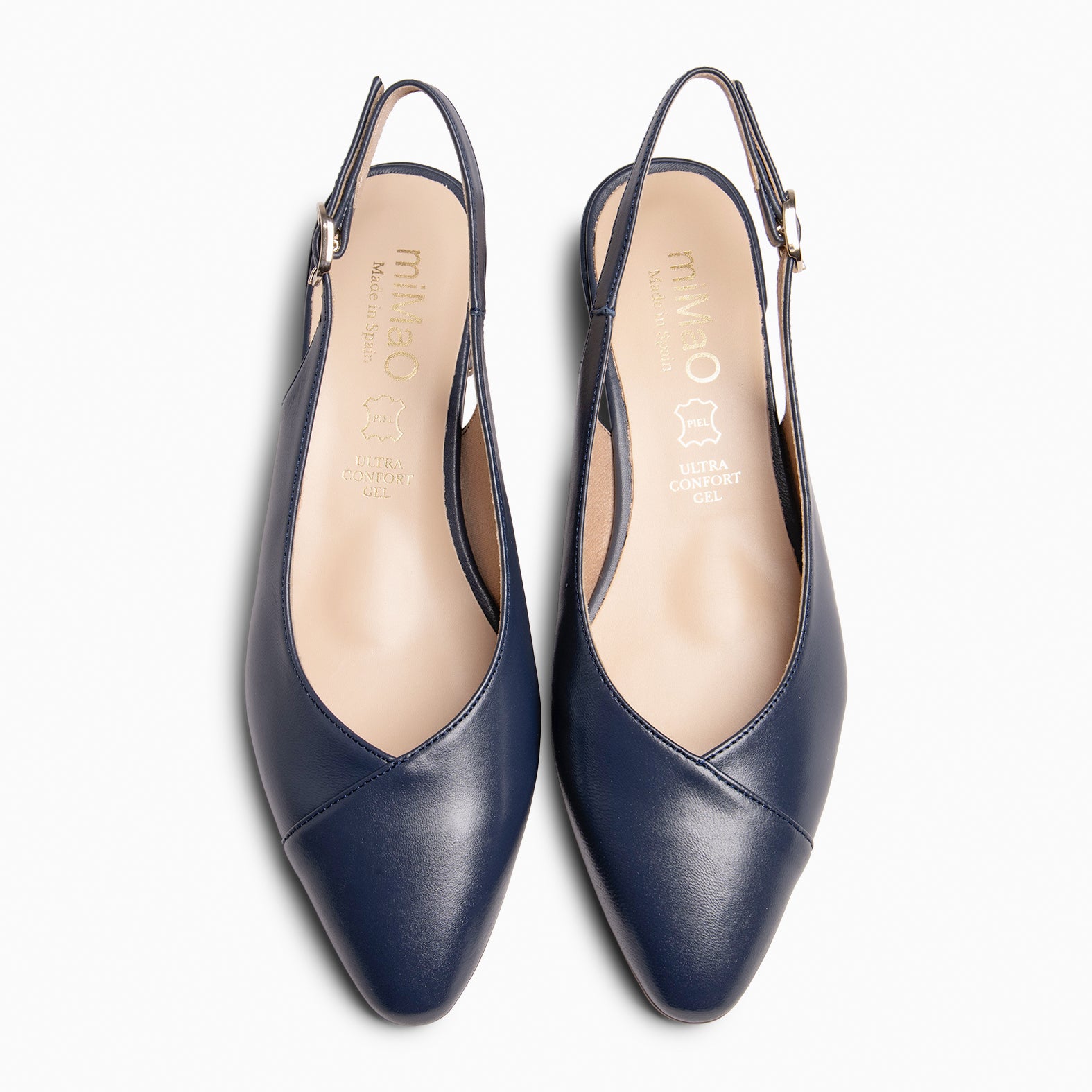 MARTINA - NAVY WOMEN'S SLING-BACK IN SUEDE LEATHER