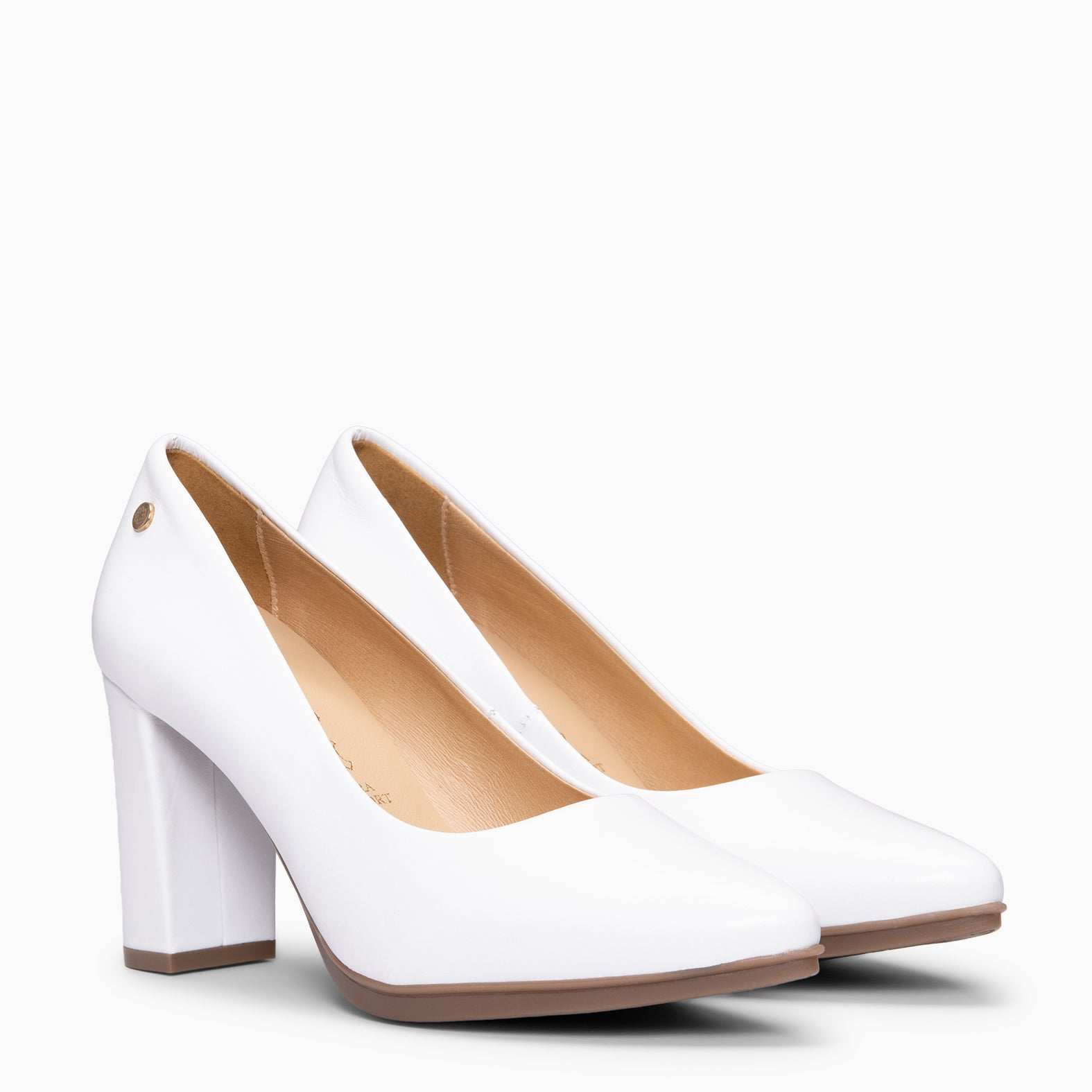 URBAN S SALON - Escarpins à talon moyen en cuir BLANC