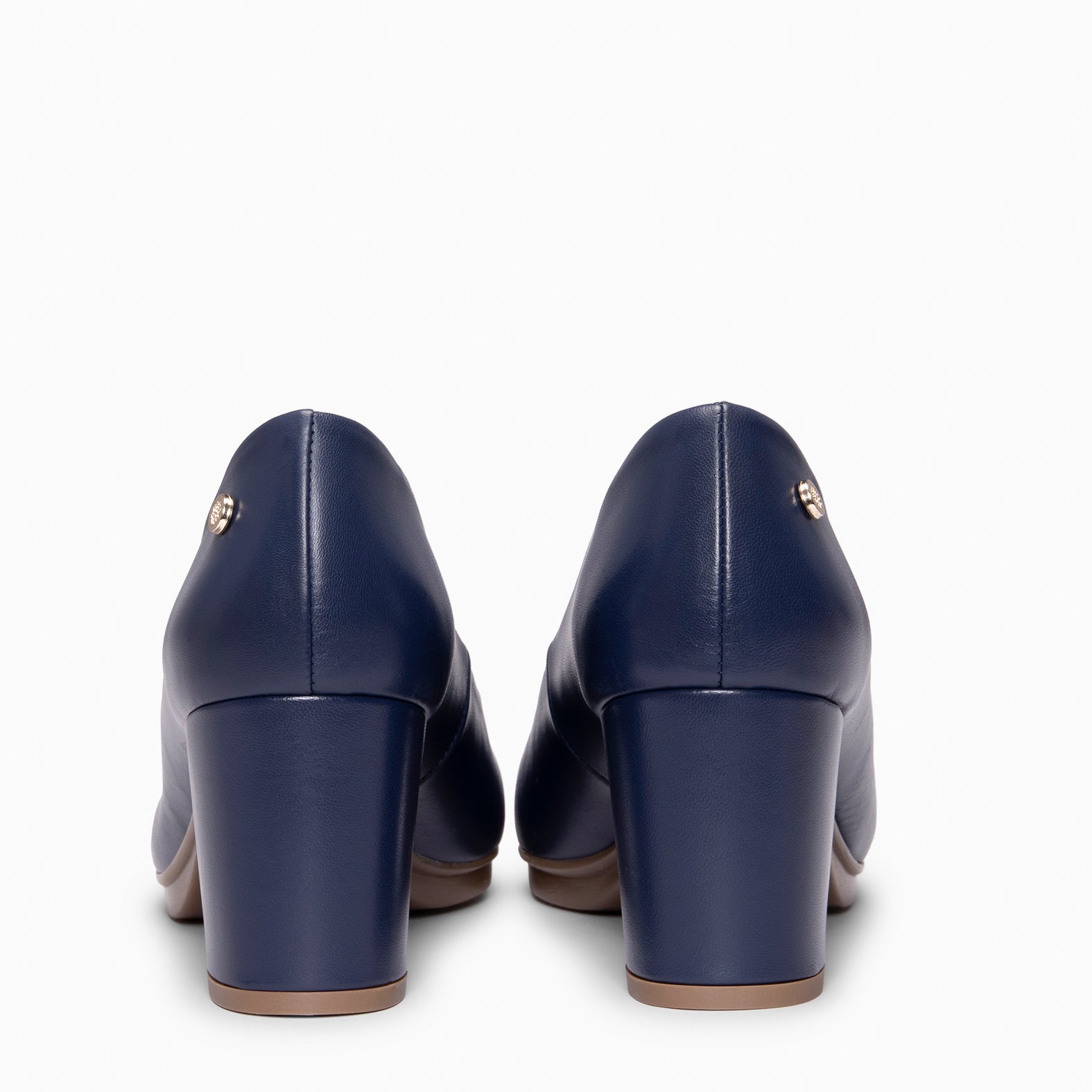 URBAN S SALON - Escarpins à talon moyen en cuir BLEU MARINE