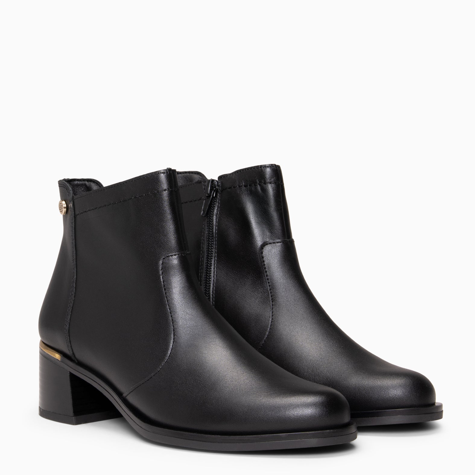 NIXIE – botines de tacón bajo para mujer NEGRO