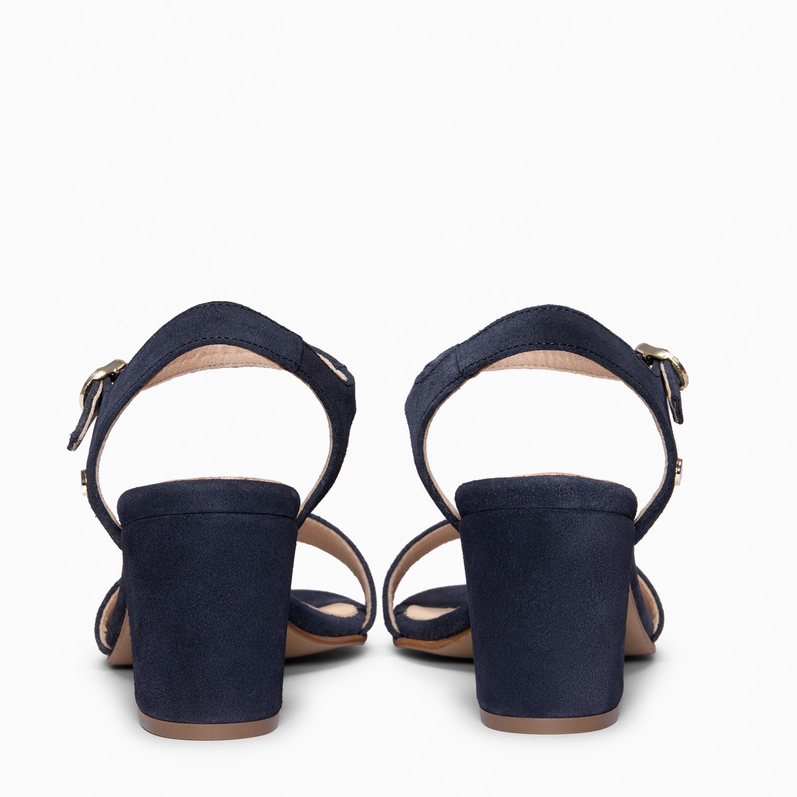 KEILA - Sandales à talon moyen en daim BLEU MARINE