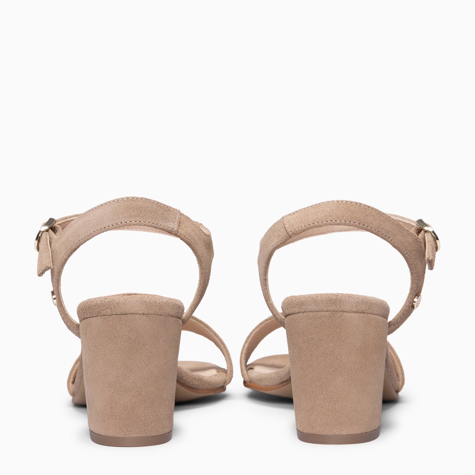 KEILA - Sandálias de salto médio em camurça TAUPE