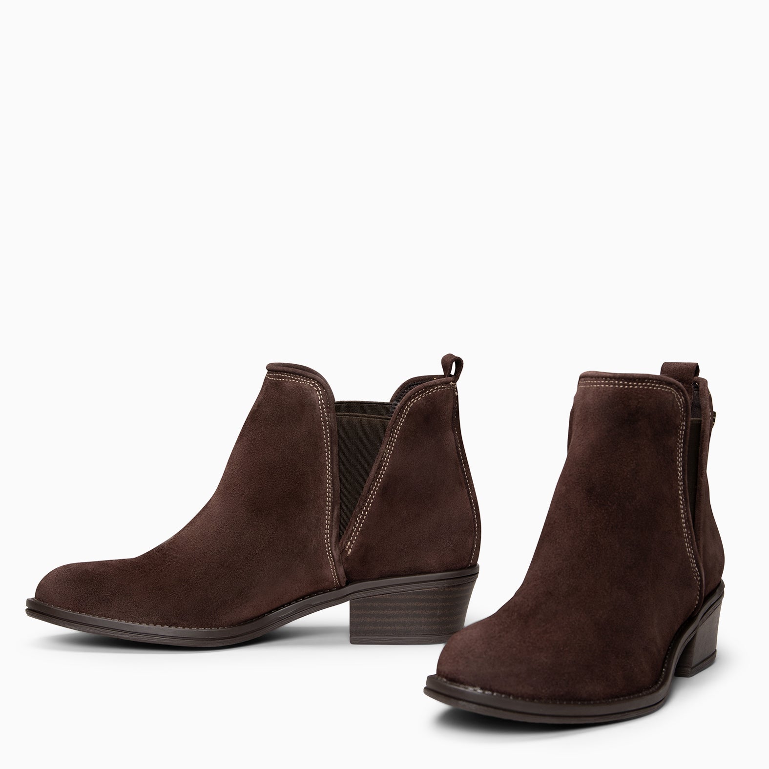 VIANA - BROWN Ankle boots with elastic 